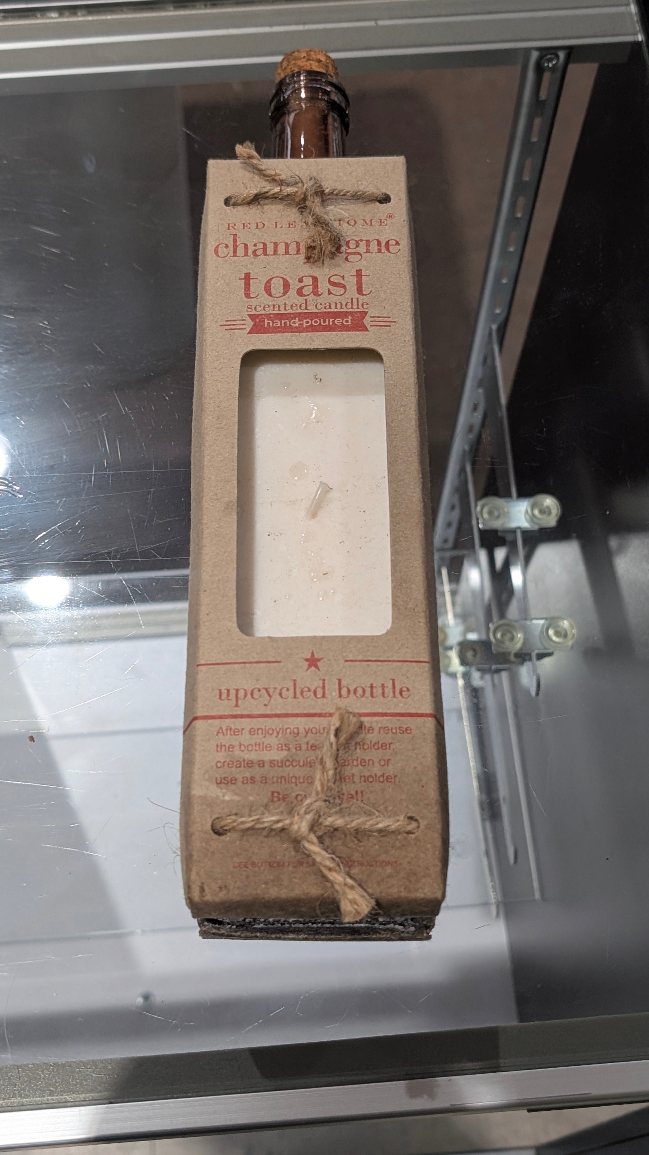 Red Leaf Home Champagne Toast Scented Candle Hand Poured Upcycled Bottle Decor