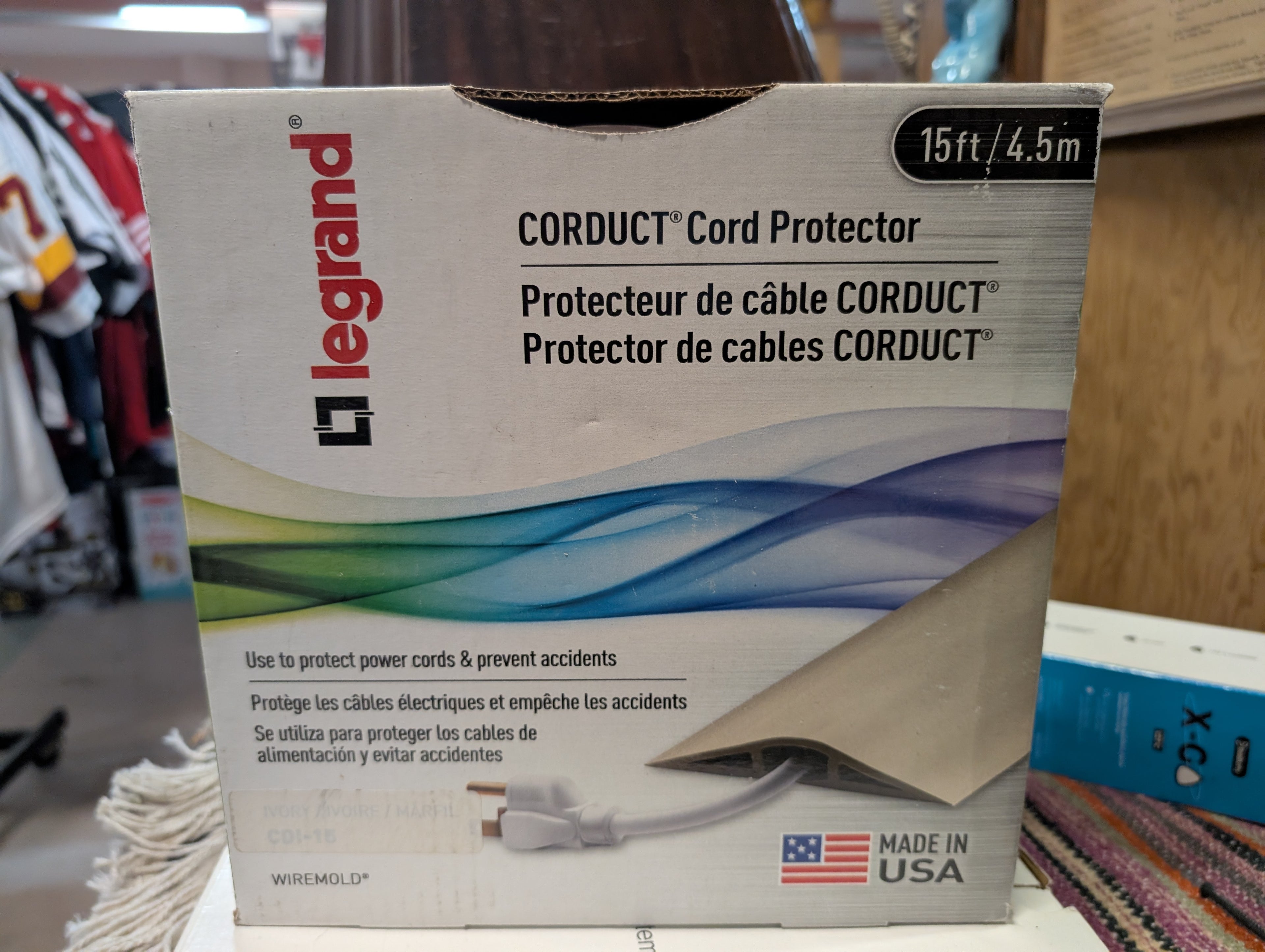 Legrand Corduct Cord Protector 15ft Ivory Wiremold Floor Safety Cover USA Made