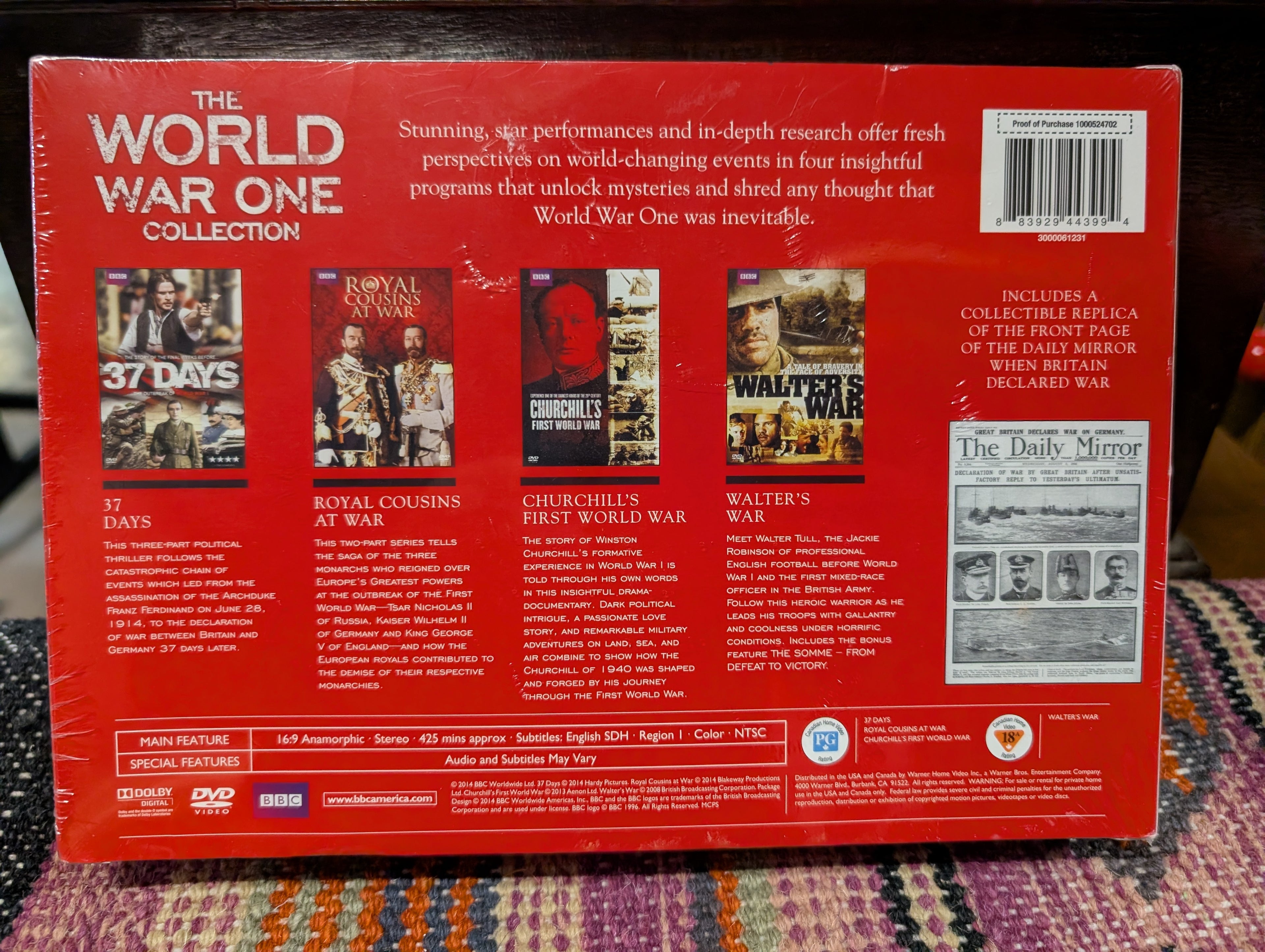 BBC World War One Collection 100th Anniversary Commemorative DVD Box Set Series