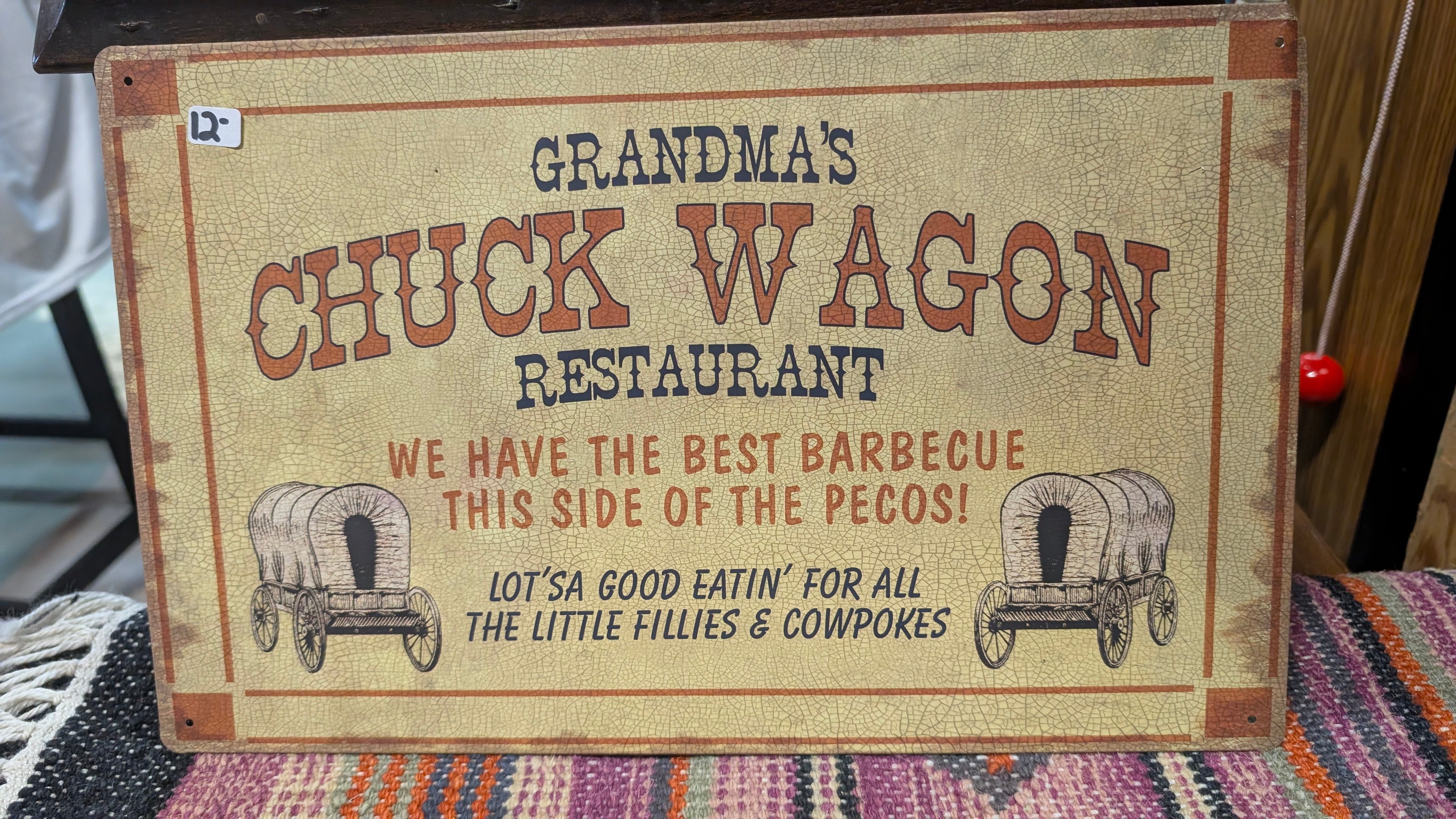 Grandma’s Chuck Wagon Restaurant Vintage Style Metal Wall Sign Western Decor