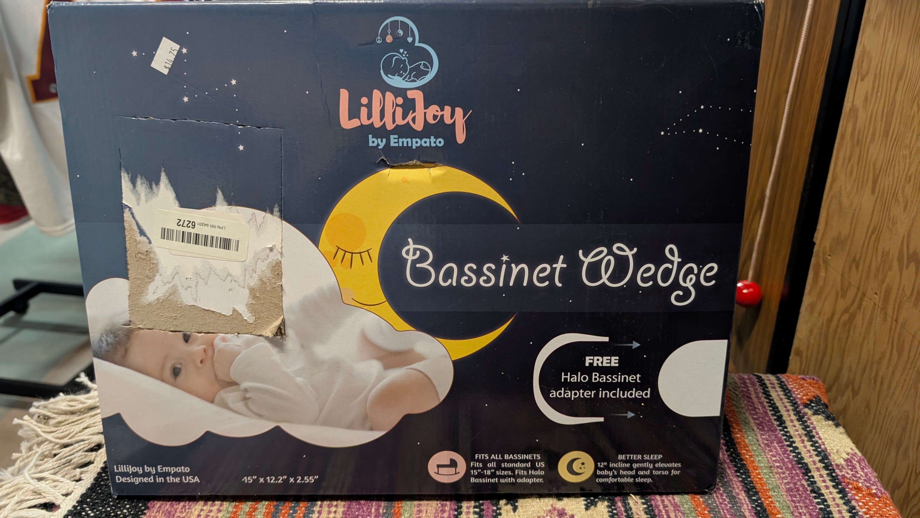 LilliJoy By Empato Bassinet Wedge Incline Pillow Infant Sleep Support Cotton