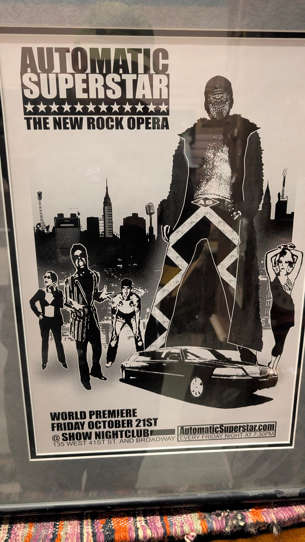 Vintage Automatic Superstar New Rock Opera Framed Promotional Poster Wall Art