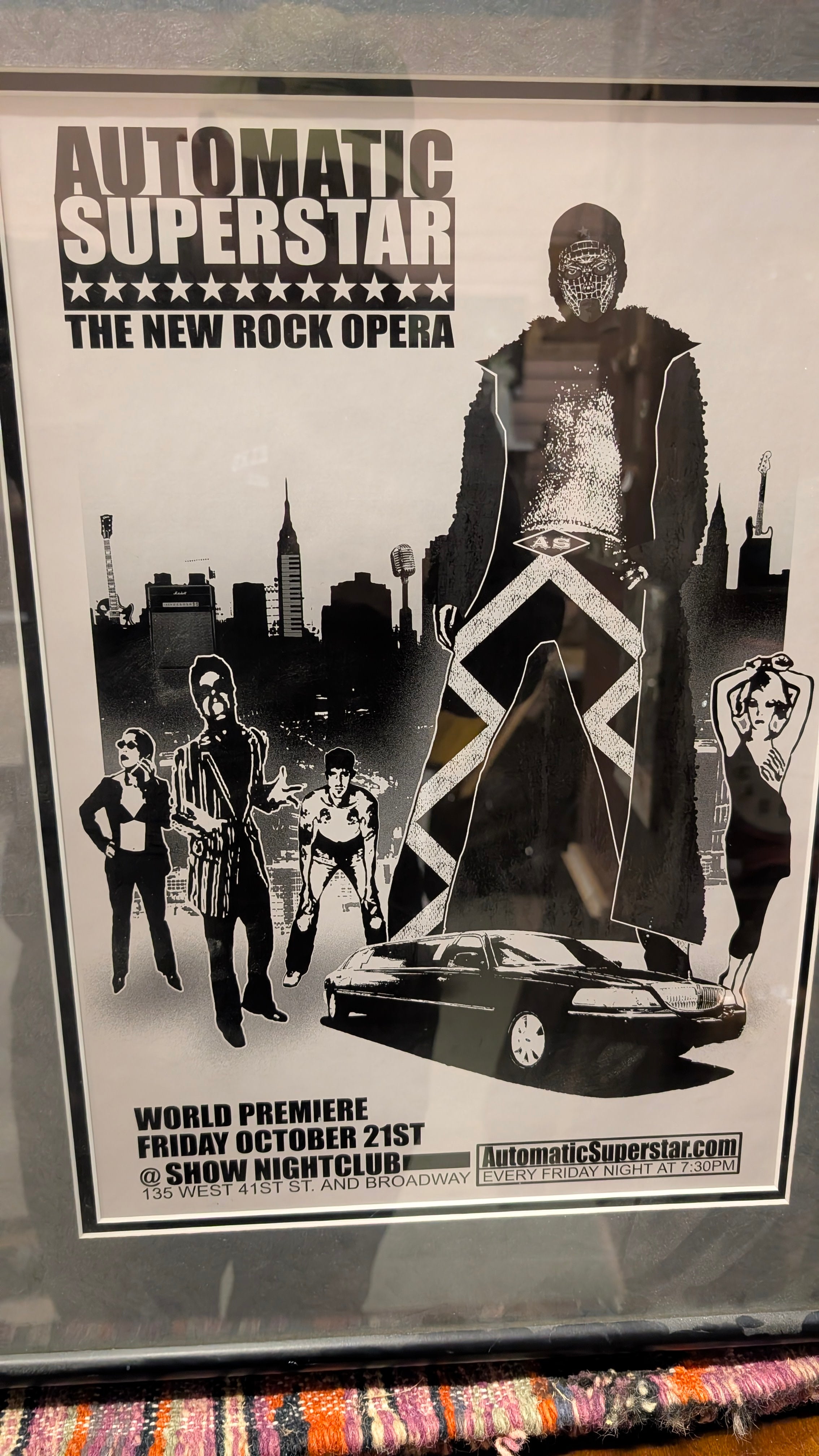 Vintage Automatic Superstar New Rock Opera Framed Promotional Poster Wall Art