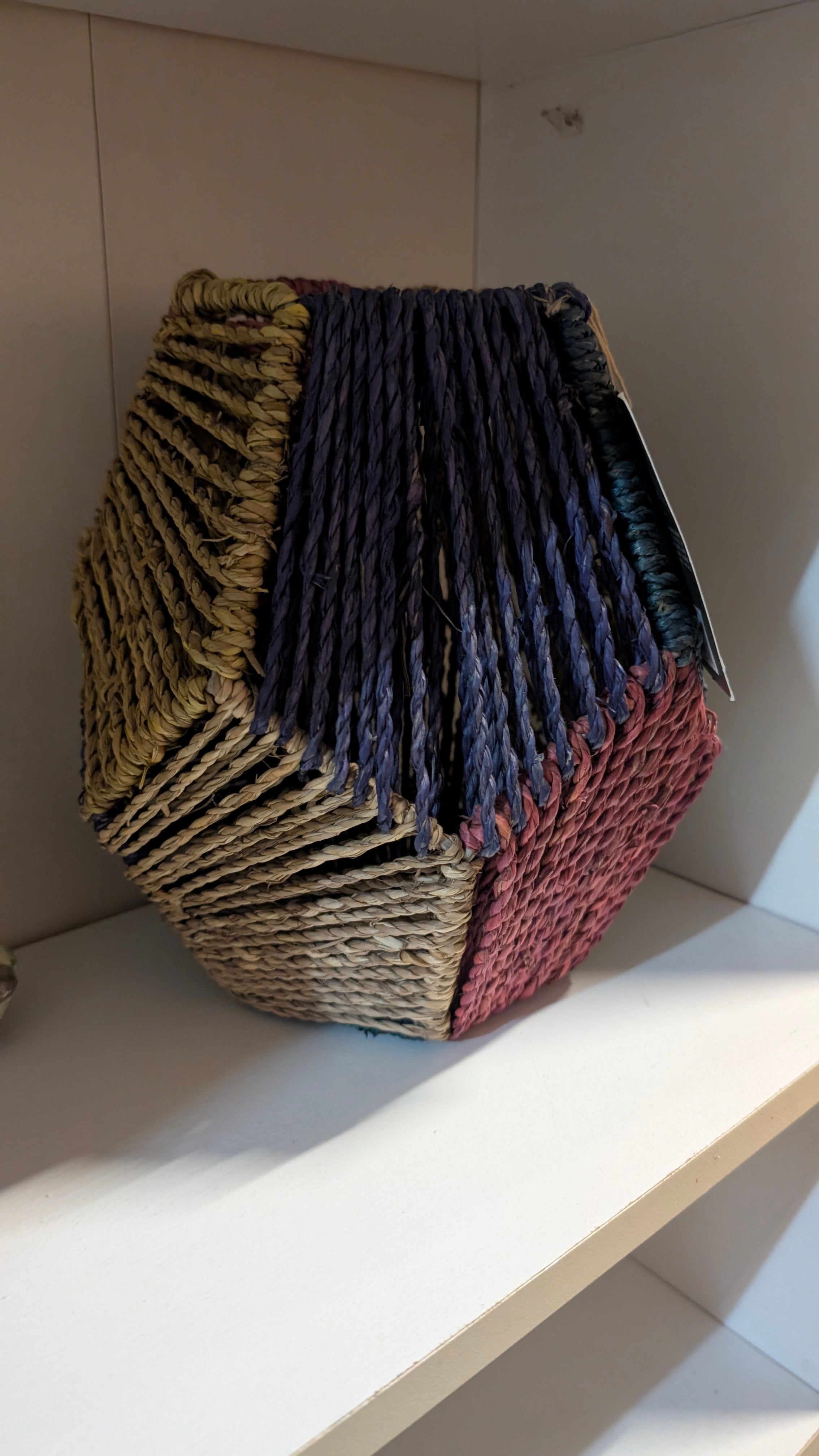 Nate Berkus Woven Seagrass Multicolor Decorative Vase Modern Home Decor Accent