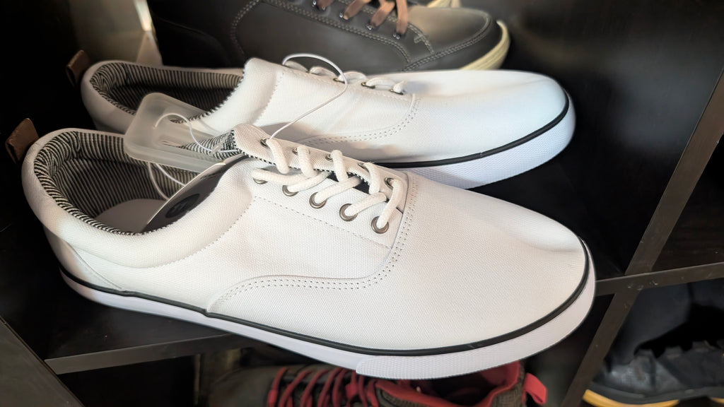 New Goodfellow And Co White Brady Canvas Sneakers Mens Size 11 Casual Shoes Comfort
