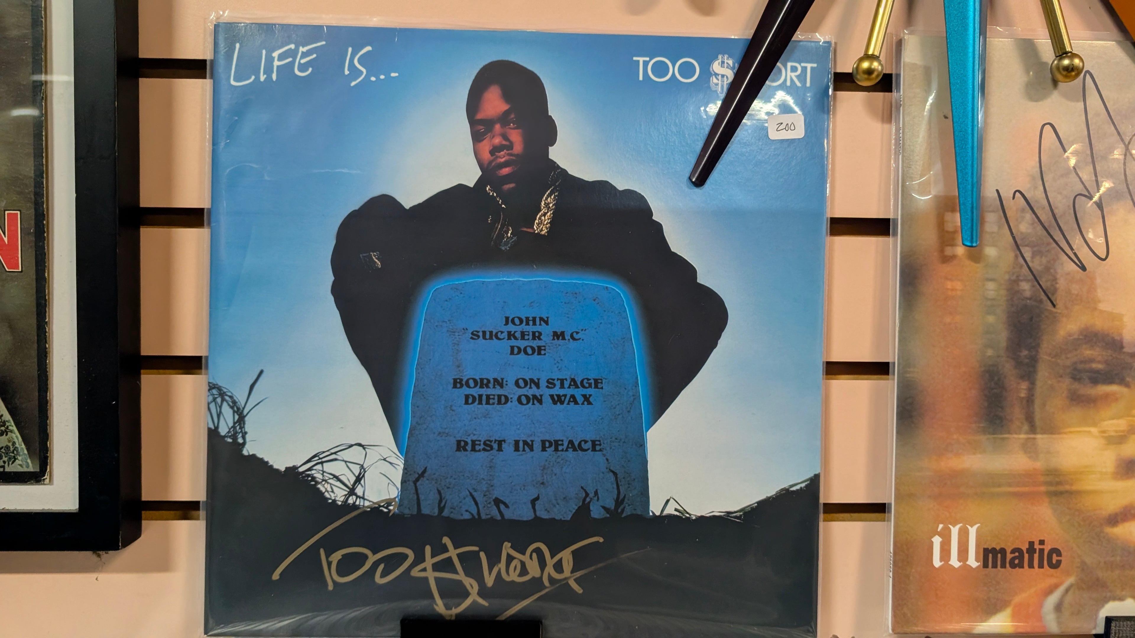 Vintage Too Short Life Is Too Short Signed Autograph Vinyl Record LP Hip Hop