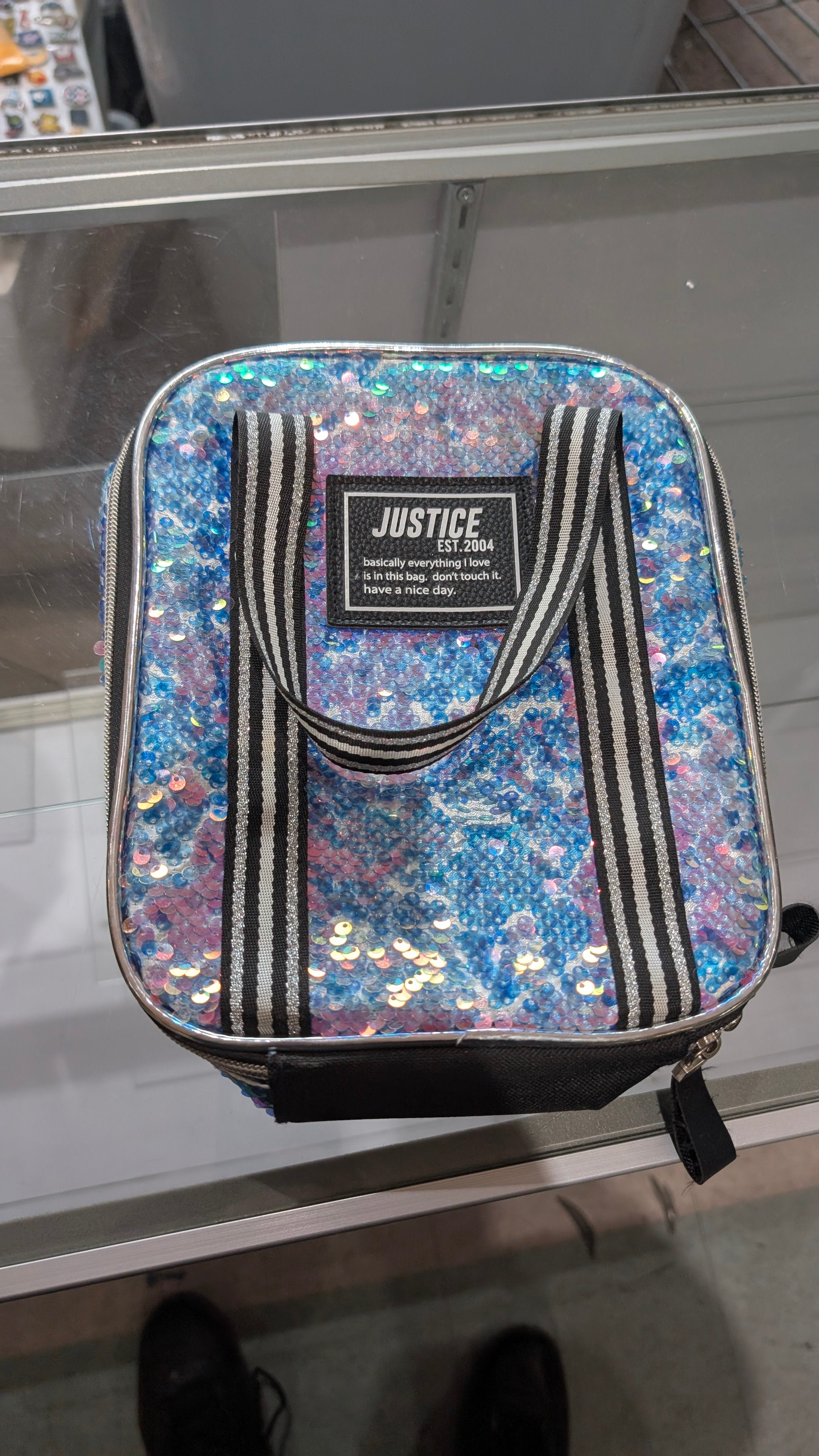 Justice Sequin Insulated Lunch Bag Glitter Mini Tote School Accessories