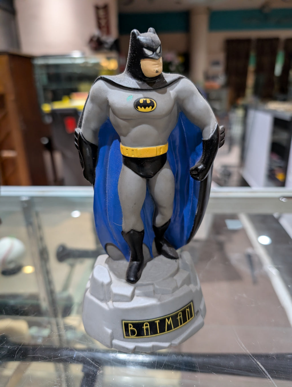 Vintage Batman Figurine Statue With Gotham Base DC Comics Display Figure