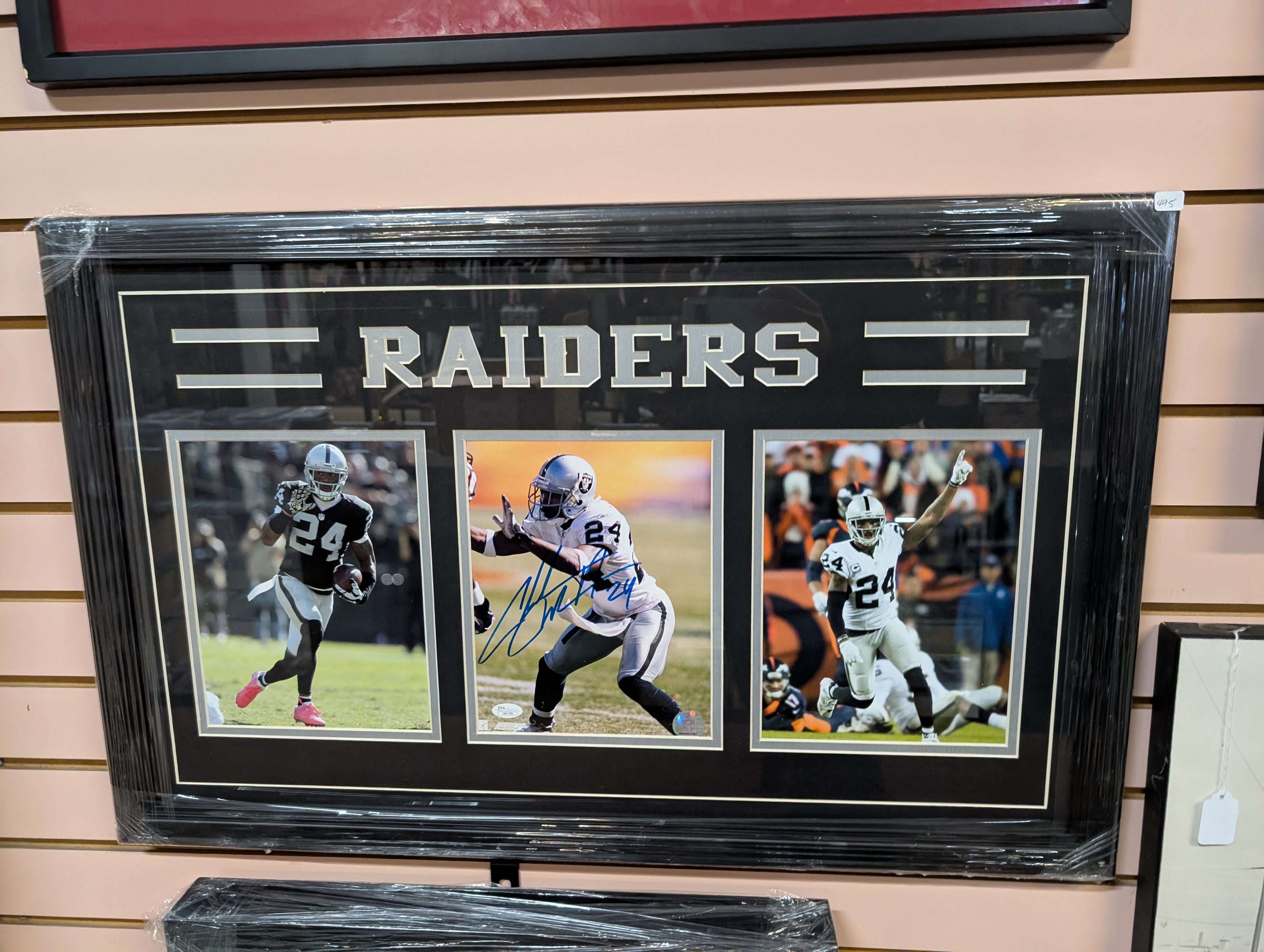 Vintage Charles Woodson Signed Autograph Raiders Framed 3 Photo Display JSA