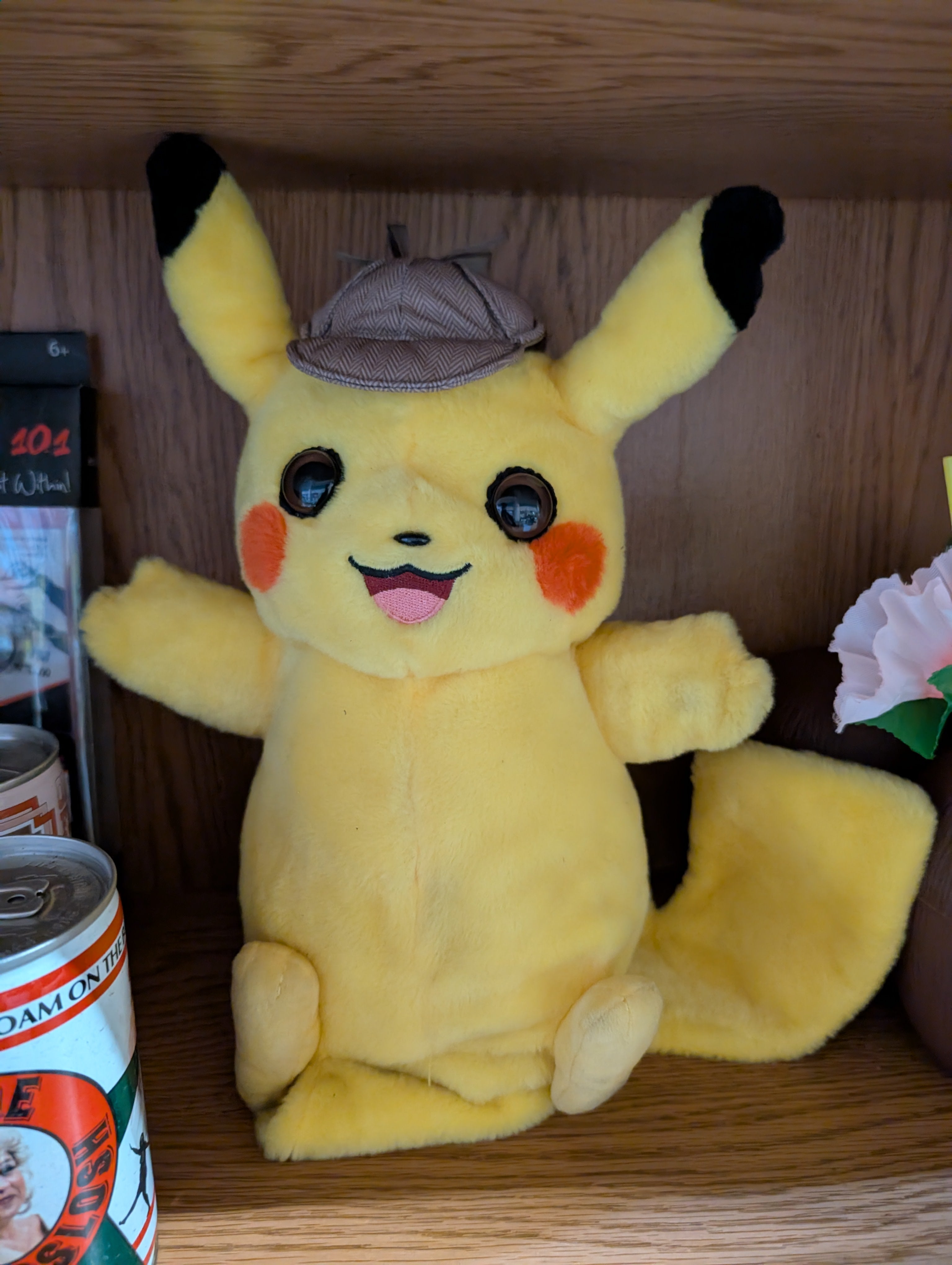 Detective Pikachu Plush Toy With Hat Pokemon Movie Character Stuffed Animal