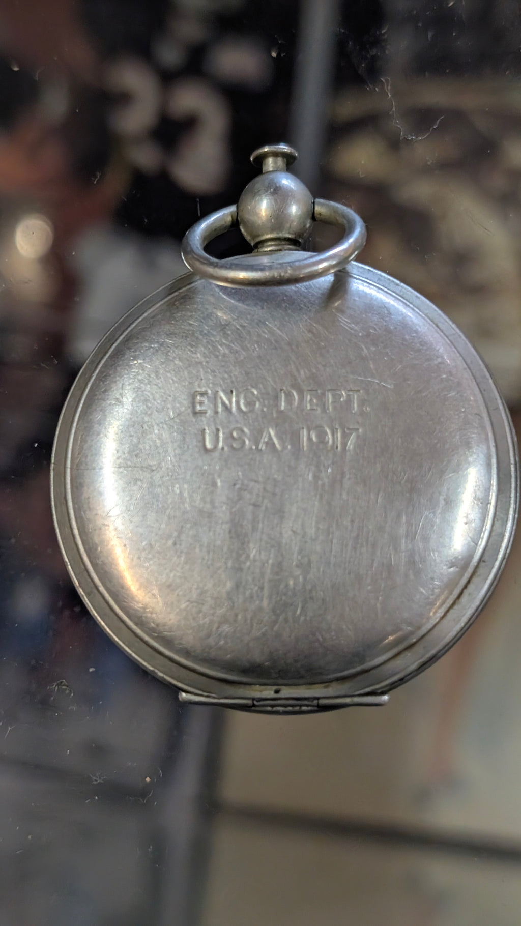 Vintage US Army Engineering Department Pocket Compass 1917 Ultranite Silver