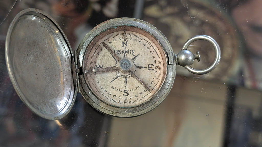 Vintage US Army Engineering Department Pocket Compass 1917 Ultranite Silver