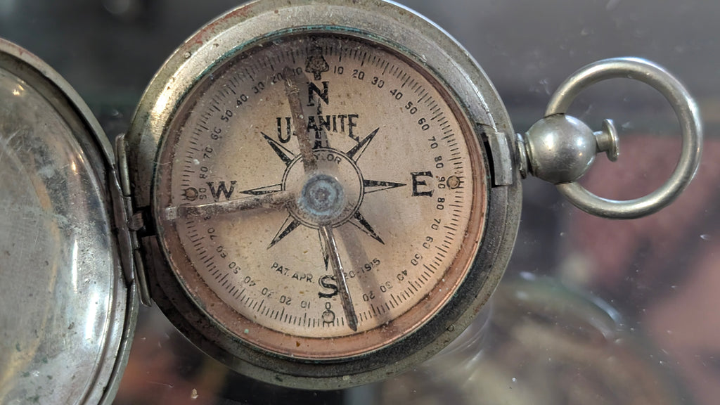 Vintage US Army Engineering Department Pocket Compass 1917 Ultranite Silver