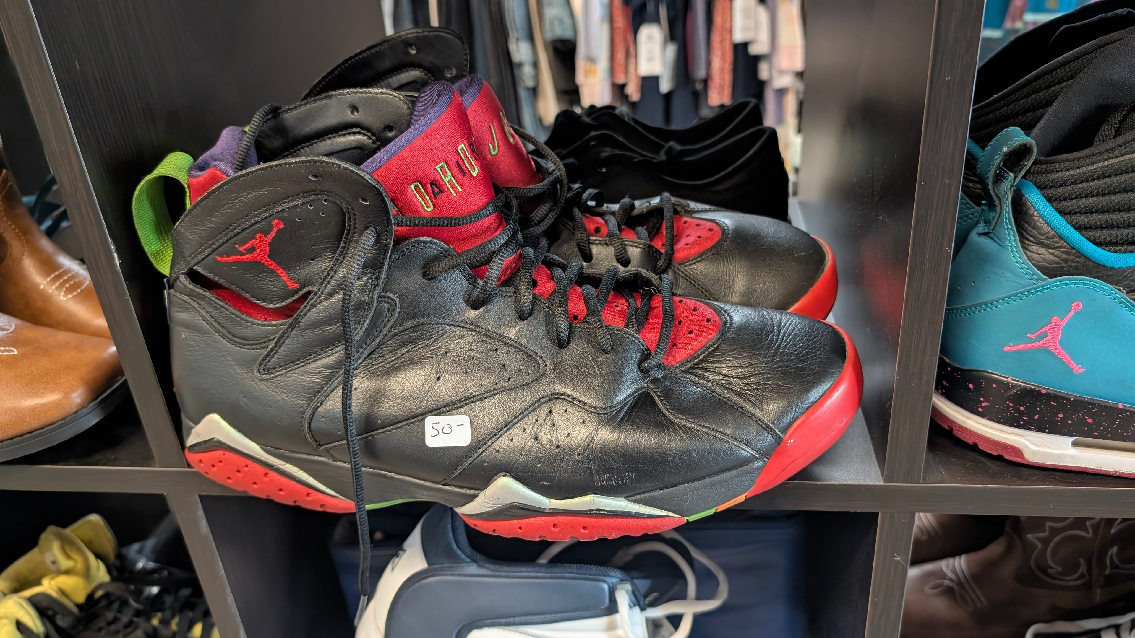 Nike Air Jordan 7 Retro “Marvin the Martian” Black Red Green Men’s Basketball Shoes