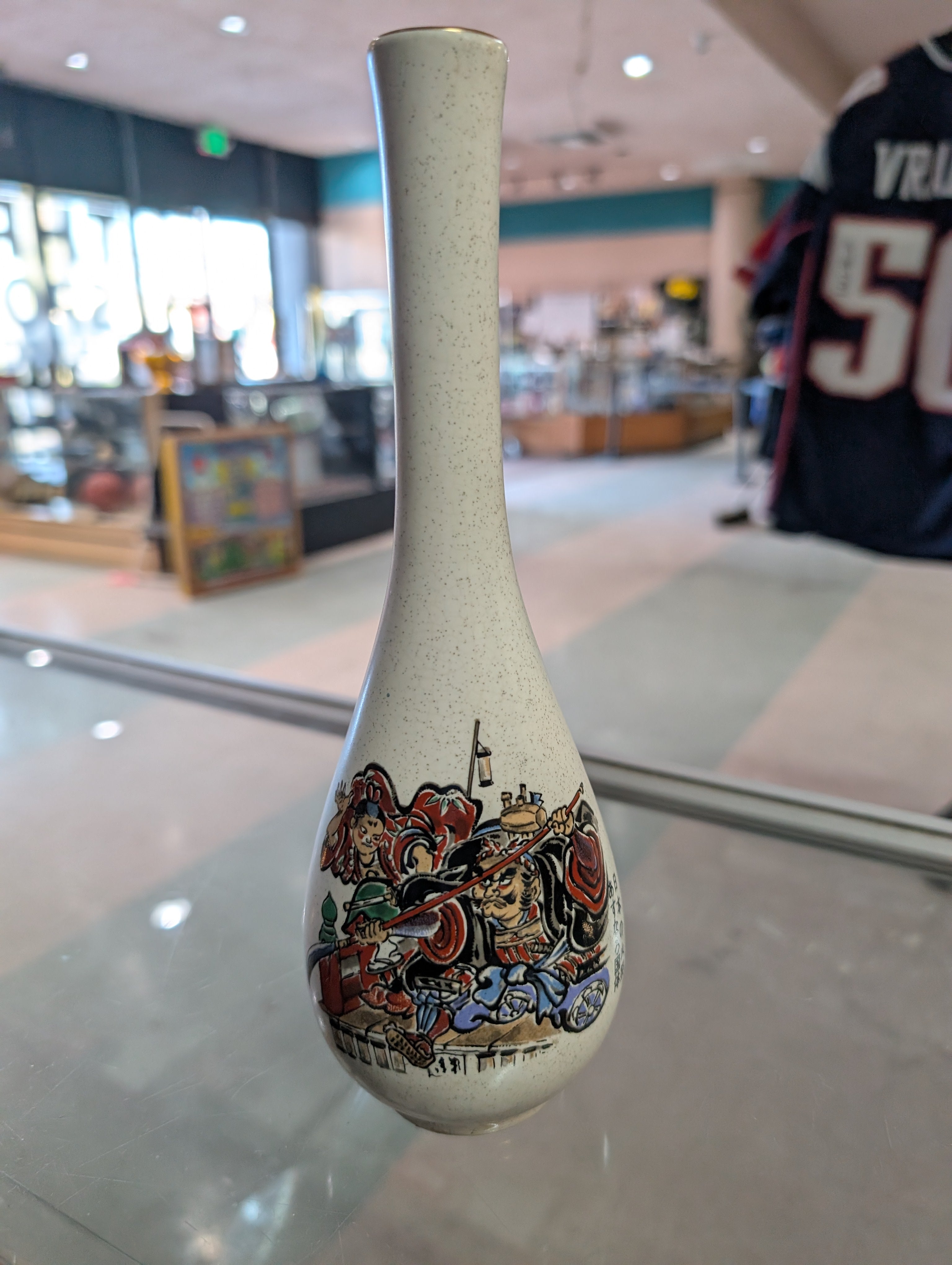 Vintage Japanese Ceramic Commemorative Vase 22nd National Sports Festival Decor