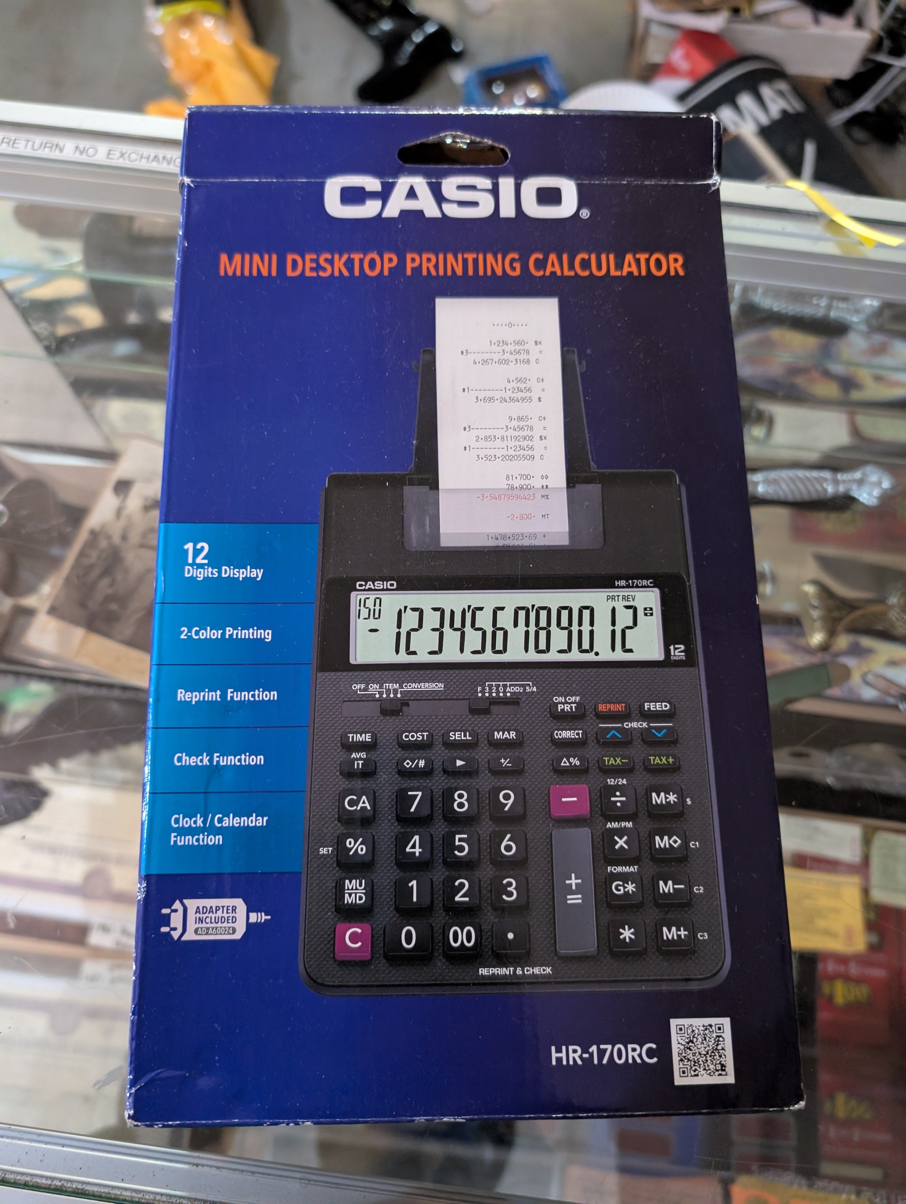 Casio HR-170RC Mini Desktop Printing Calculator With Box