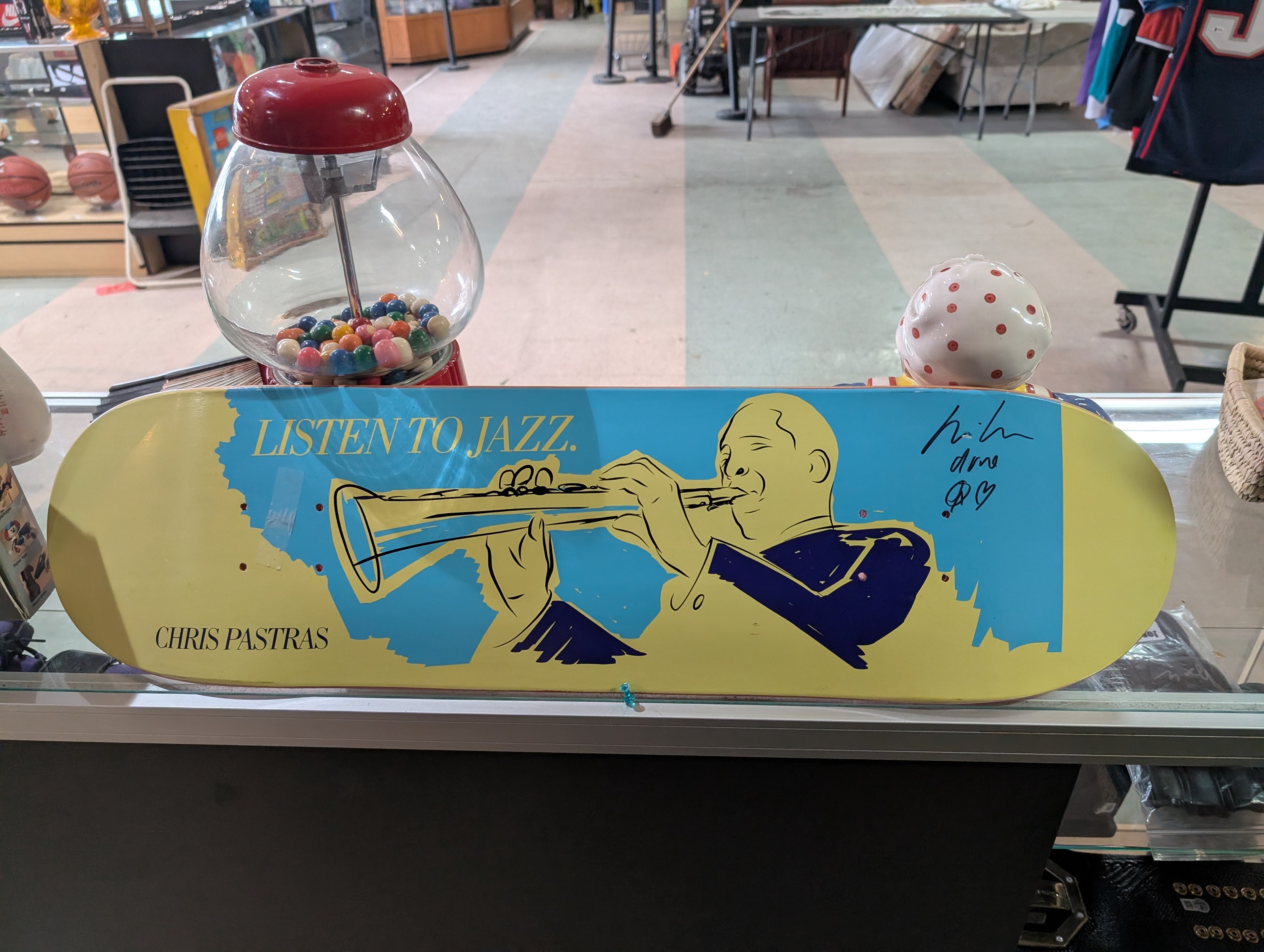 Signed Chris Dune Pastras Listen To Jazz Pro Model Skateboard Deck Autograph Collectible