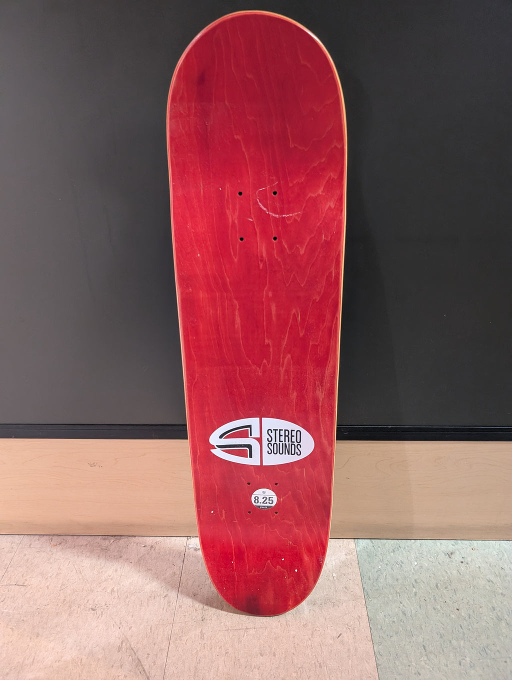 Stereo Sounds Skateboard Deck 8.25 Inch Red Stain New Old Stock Collectible Rare