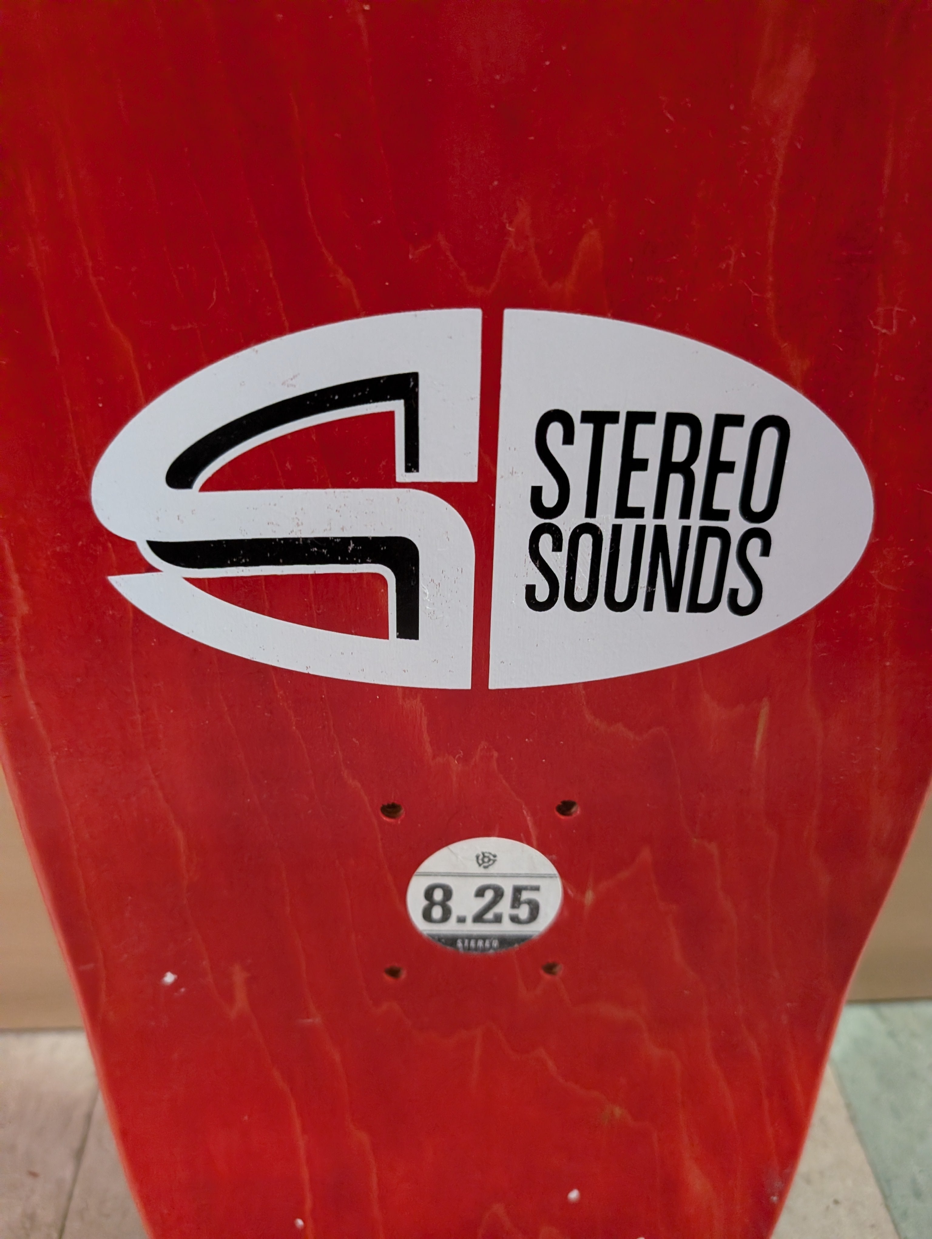 Stereo Sounds Skateboard Deck 8.25 Inch Red Stain New Old Stock Collectible Rare