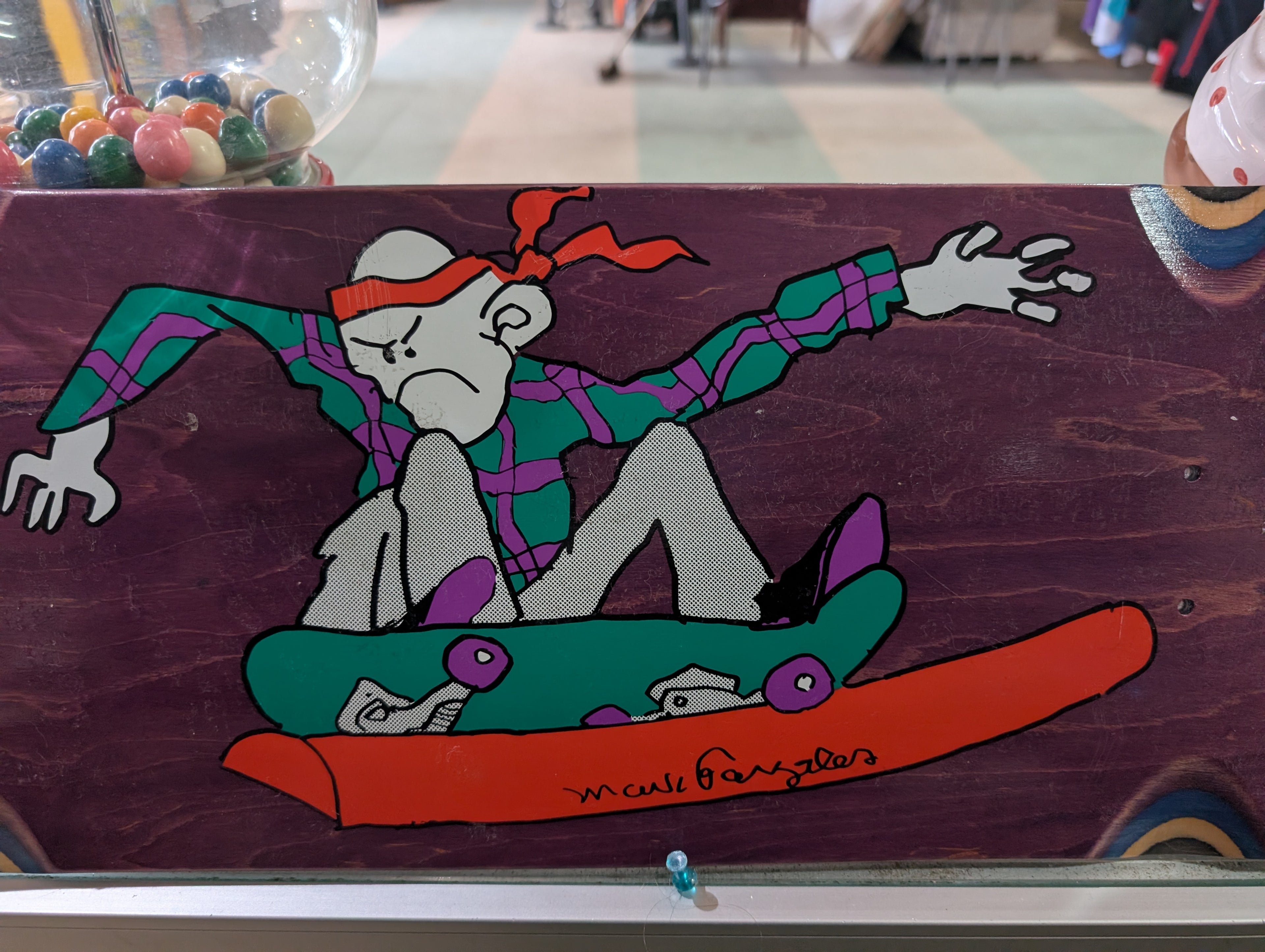 Into The Wild Skateboards Art By M. Gonzales Purple Green Graphic Skateboard Deck