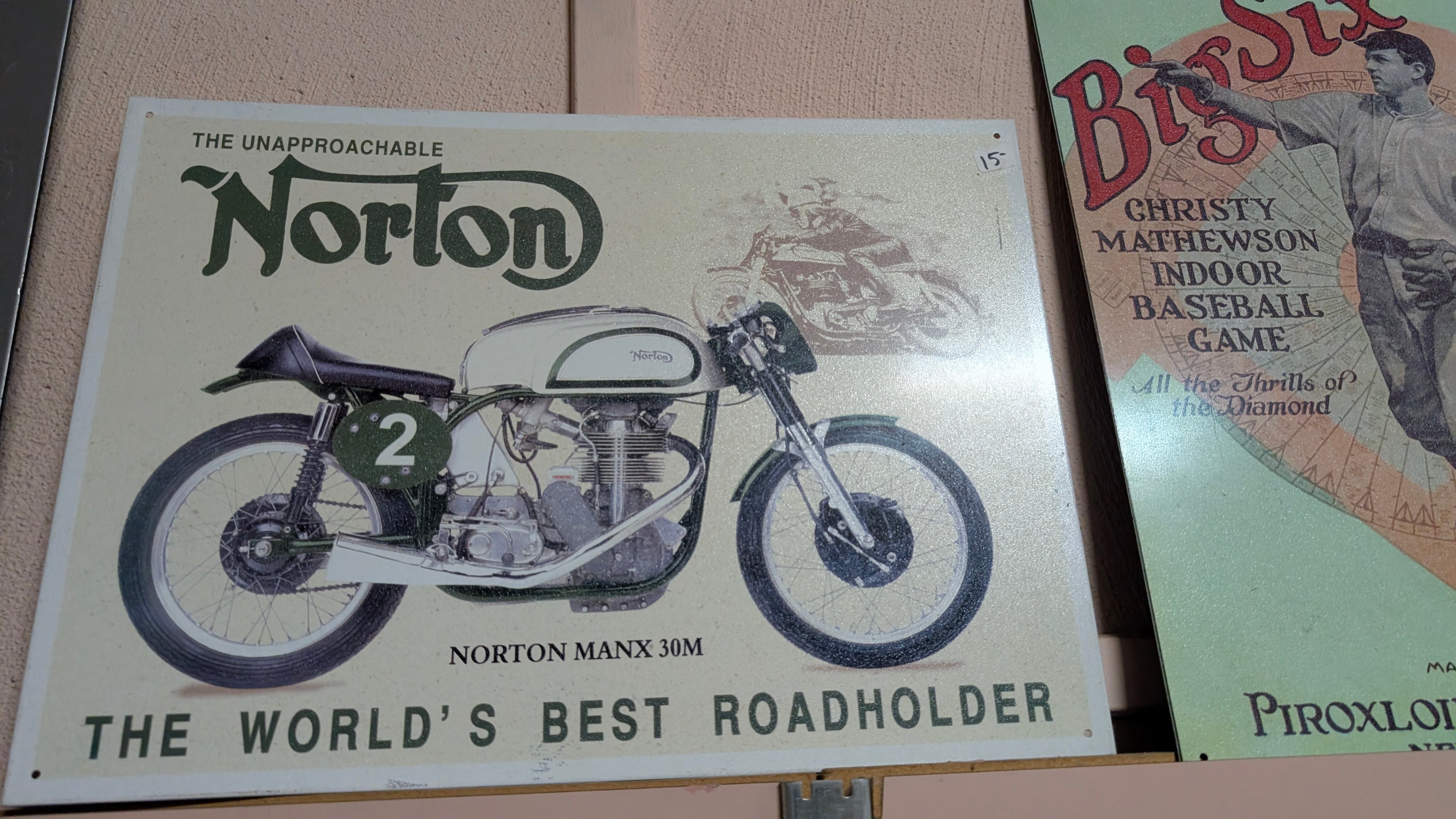 Vintage Style Norton Manx 30M Motorcycle Metal Sign Classic British Roadholder