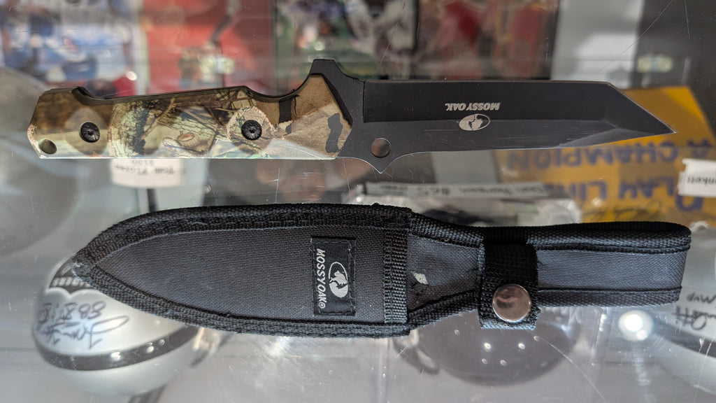 Mossy Oak Fixed Blade Knife Camouflage Handle With Nylon Sheath Collectible