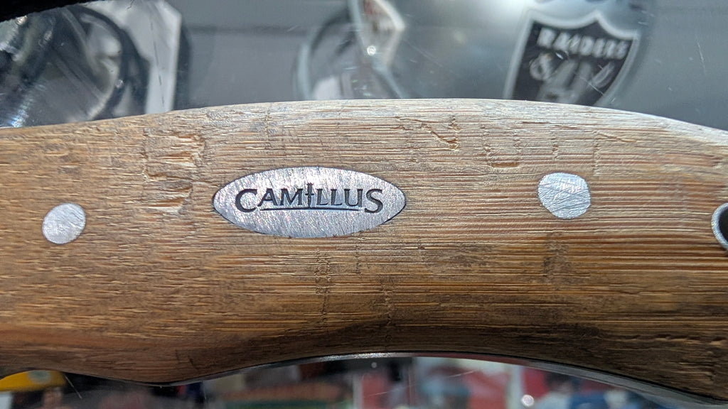Camillus Fixed Blade Knife Wood Handle With Sheath Collectible Outdoor Display