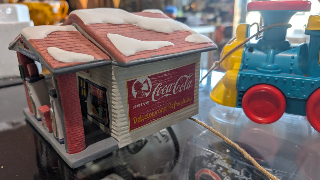 Coca-Cola Village Gas Station Building Train Accessory Holiday Display Piece