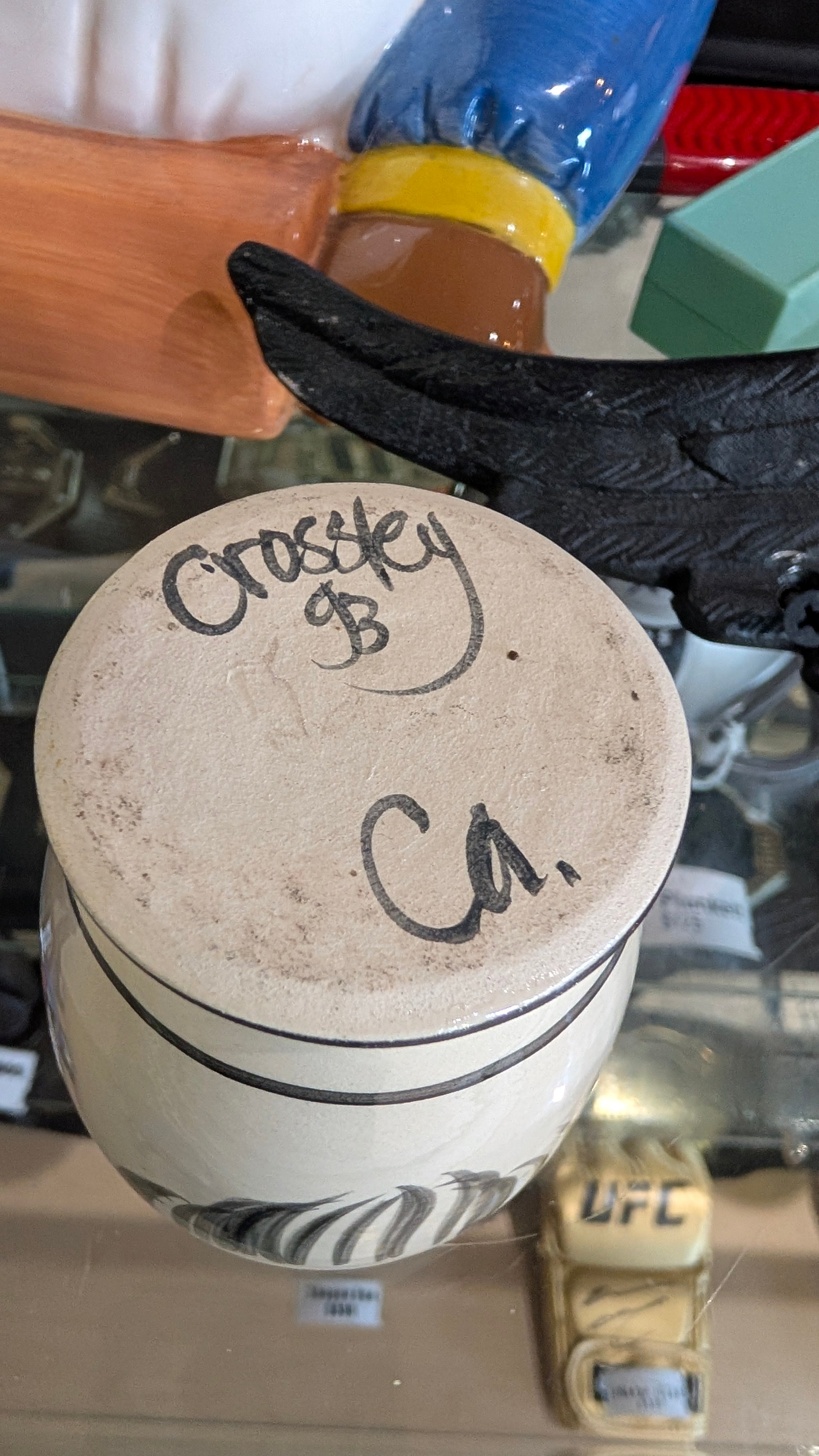 Vintage Signed Crossey Ca Handmade Face Mug Ceramic Studio Pottery Collectible