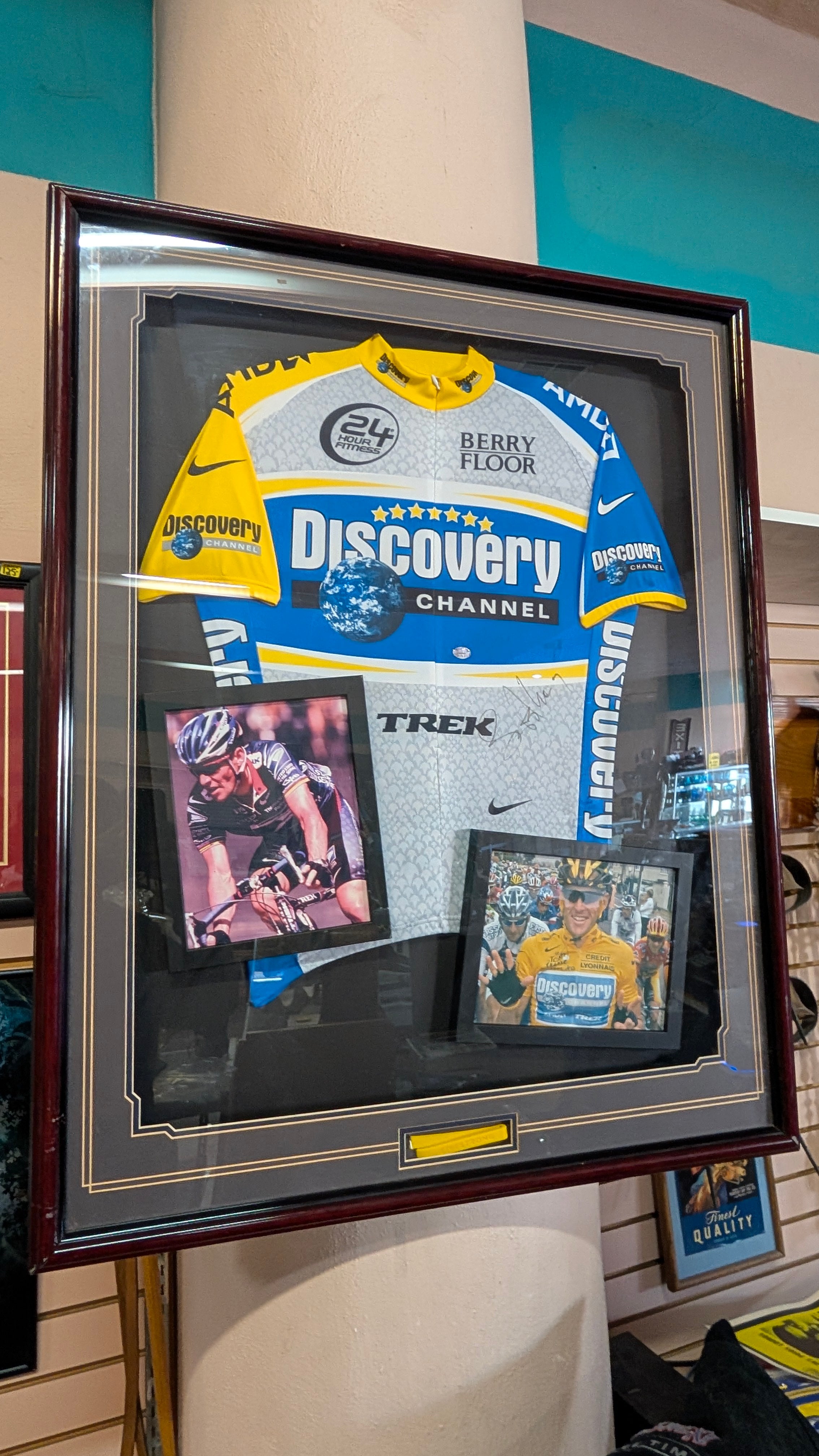 Vintage Lance Armstrong Signed Autograph Discovery Channel Trek Cycling Jersey