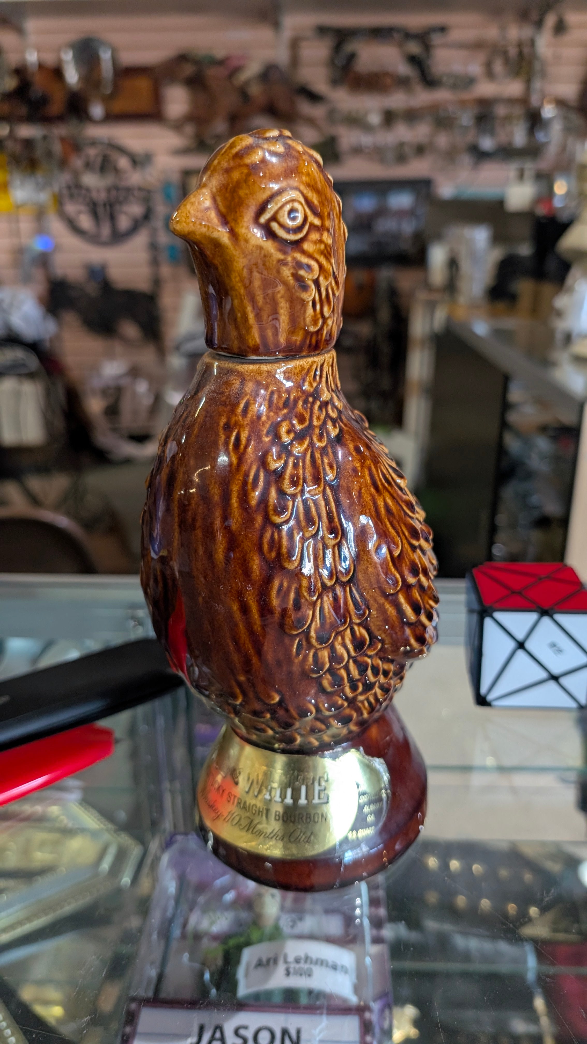 Vintage Wild Turkey Straight Bourbon Ceramic Turkey Liquor Decanter Display Piece
