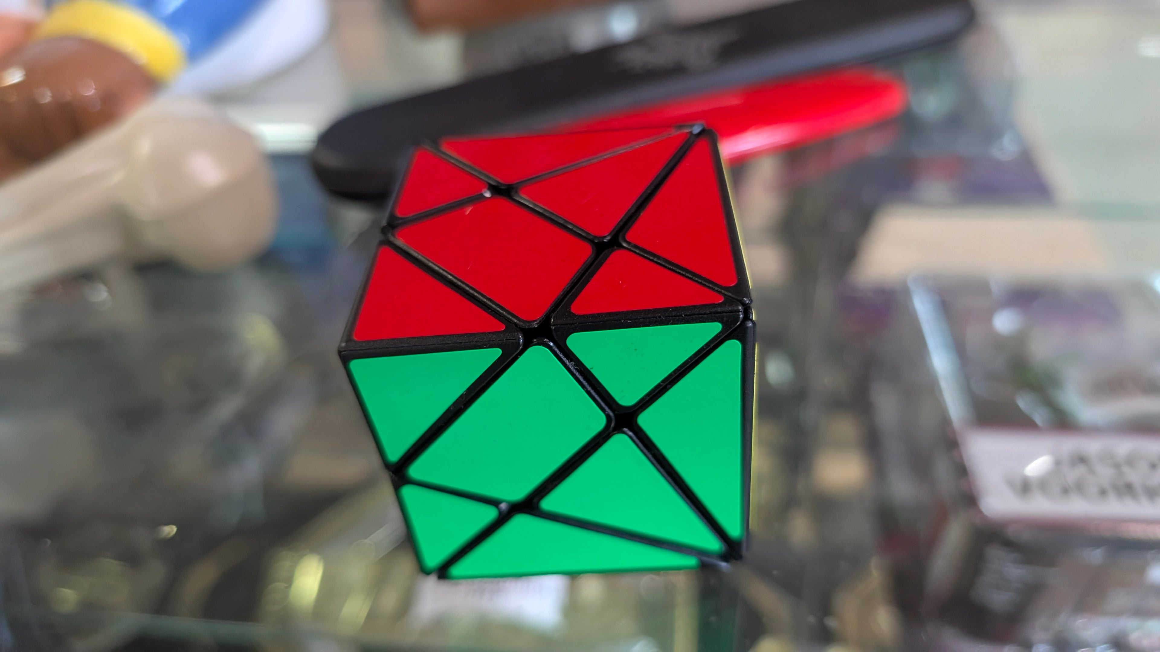 Skewb Style Twist Puzzle Cube Colorful Geometric Brain Teaser Logic Toy Collectible