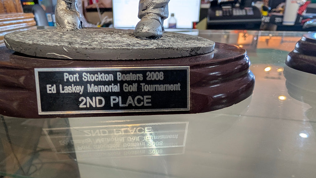 Vintage Golf Trophy Golfer Figurine Ed Laskey Memorial Tournament Award Display
