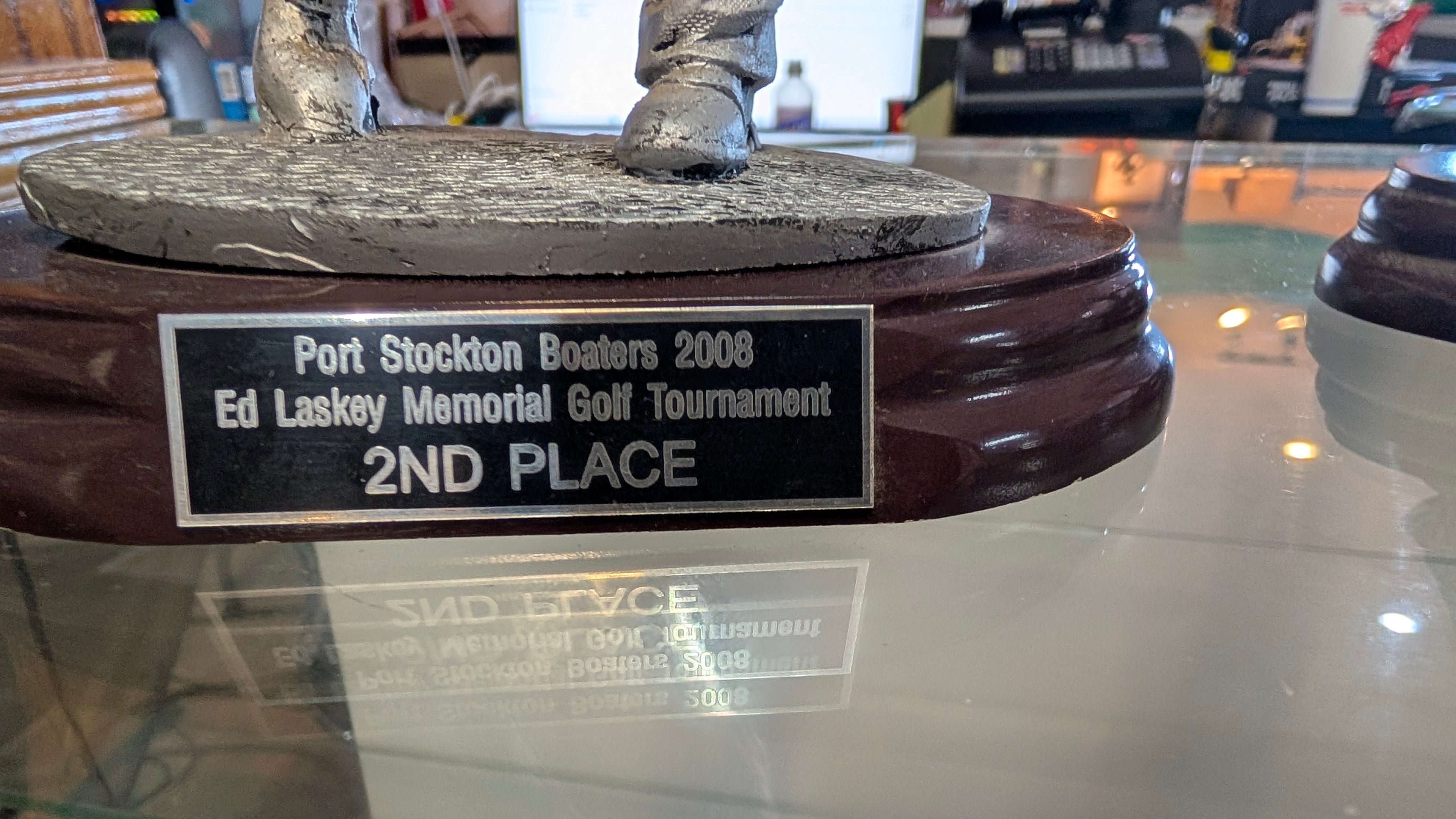Vintage Golf Trophy Golfer Figurine Ed Laskey Memorial Tournament Award Display