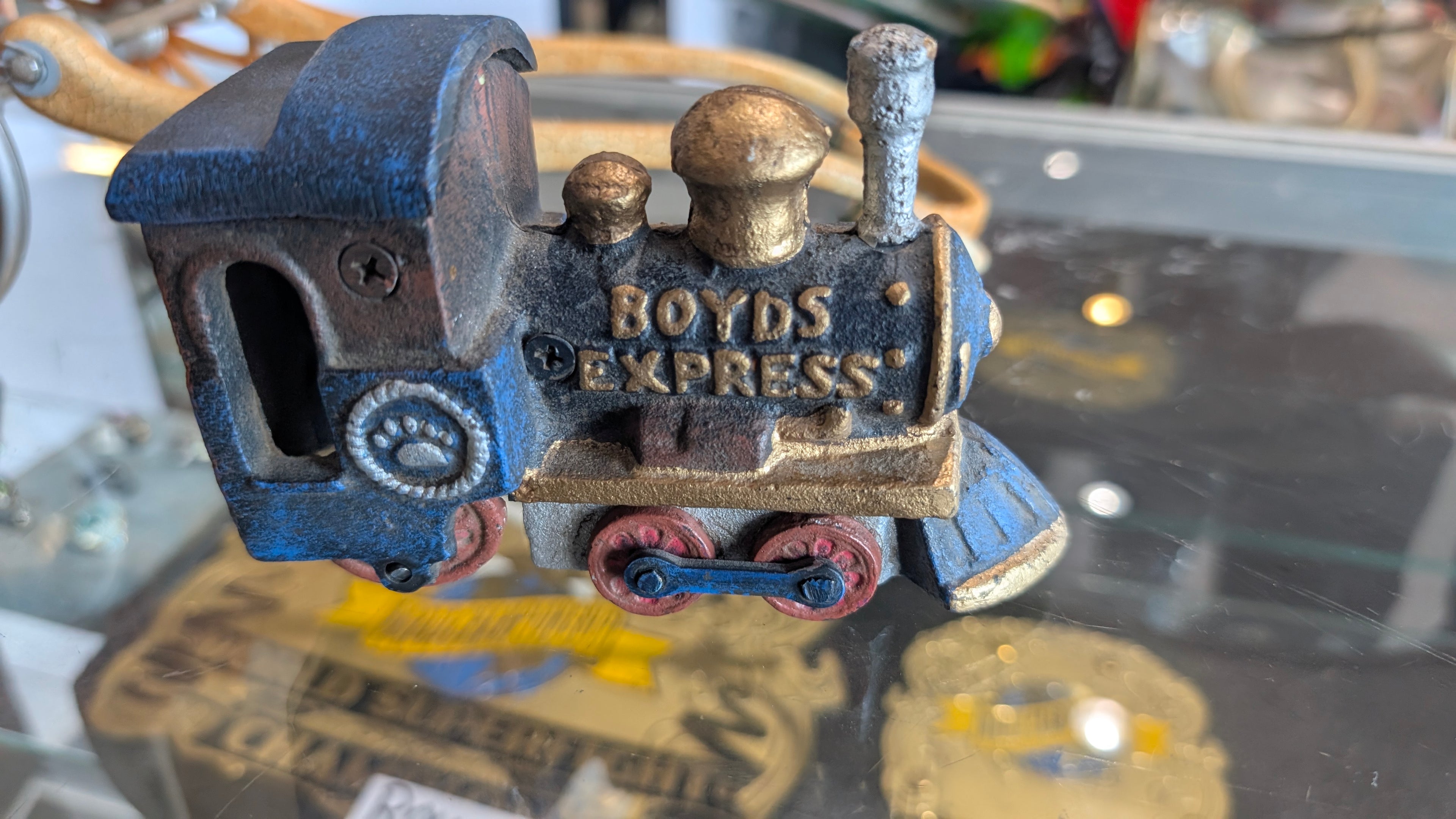 Vintage Boyds Bears & Friends Cast Iron Boyds Express Train Engine Locomotive Figurine Cast Iron