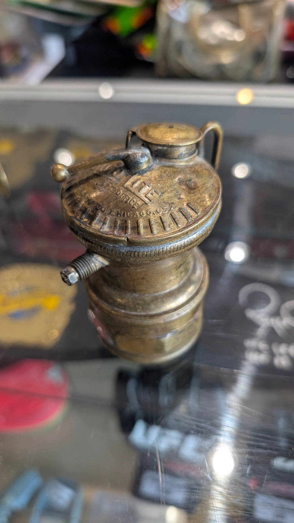 Vintage Auto-Lite Brass Oil Lamp Burner Assembly Patented USA Chicago