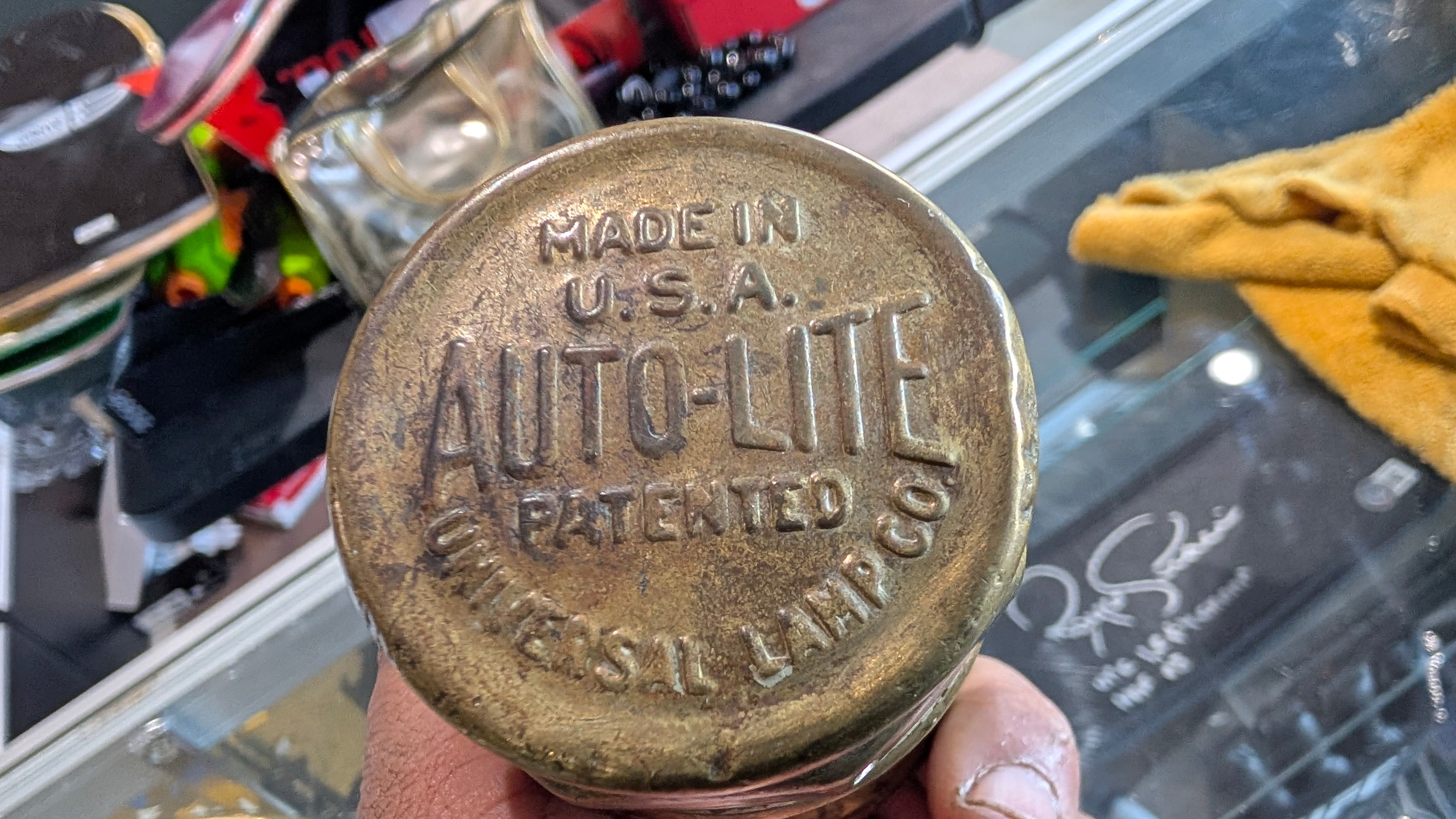 Vintage Auto-Lite Brass Oil Lamp Burner Assembly Patented USA Chicago