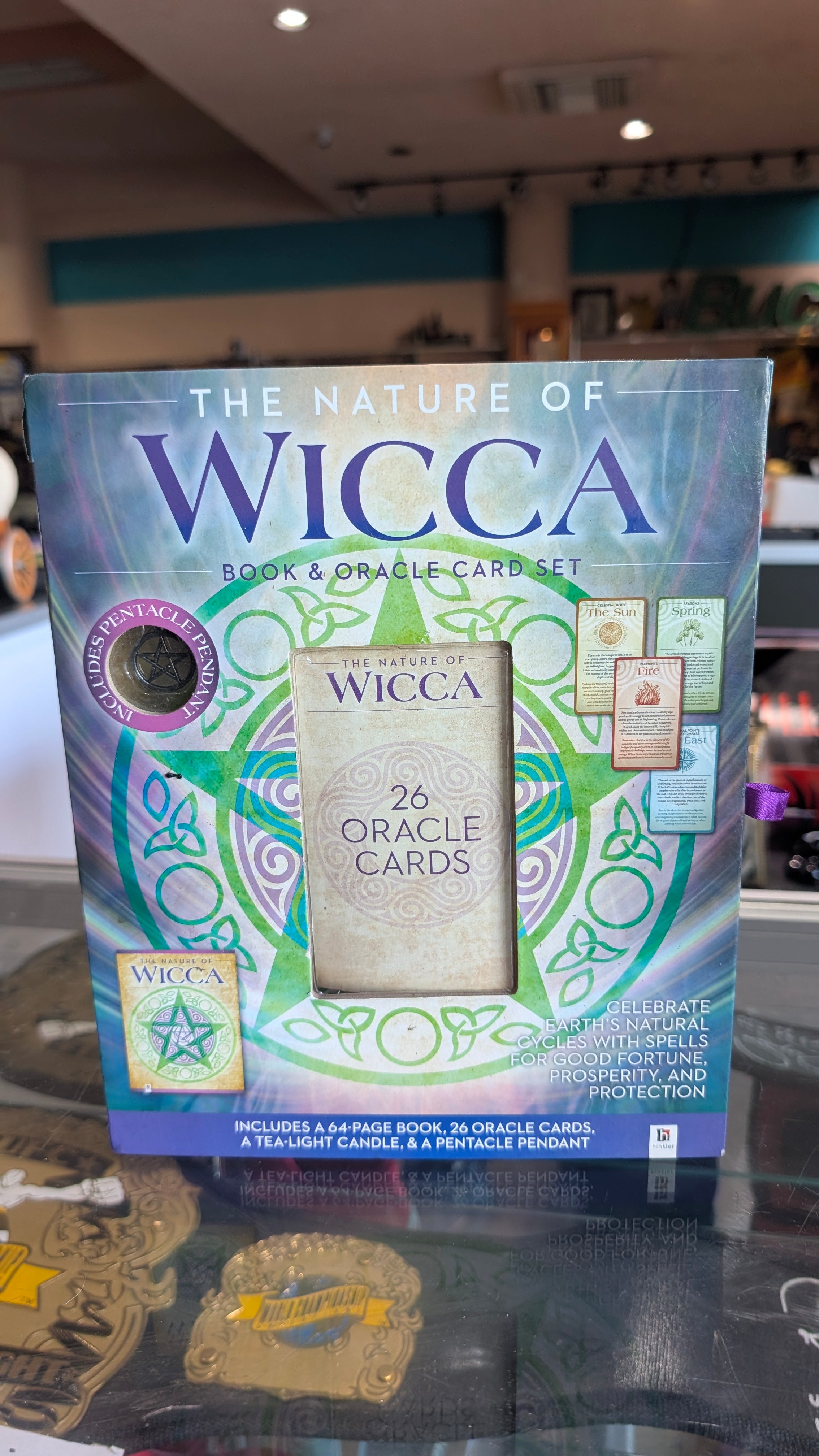 The Nature Of Wicca Book And Oracle Card Set Pentacle Pendant Boxed Spiritual
