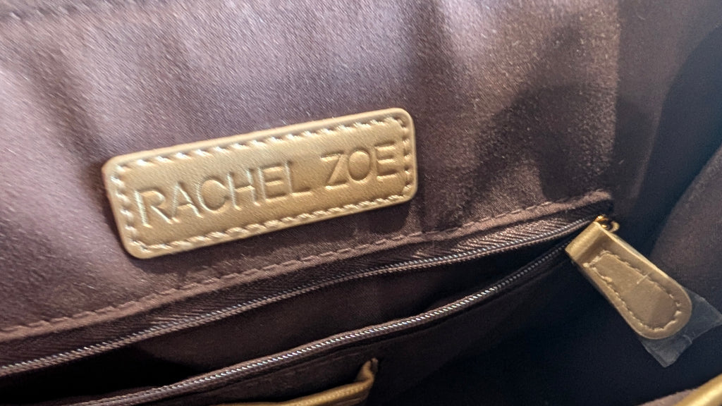 Rachel Zoe Brown Leather Snakeskin Trim Crossbody Handbag Tassel Designer Bag