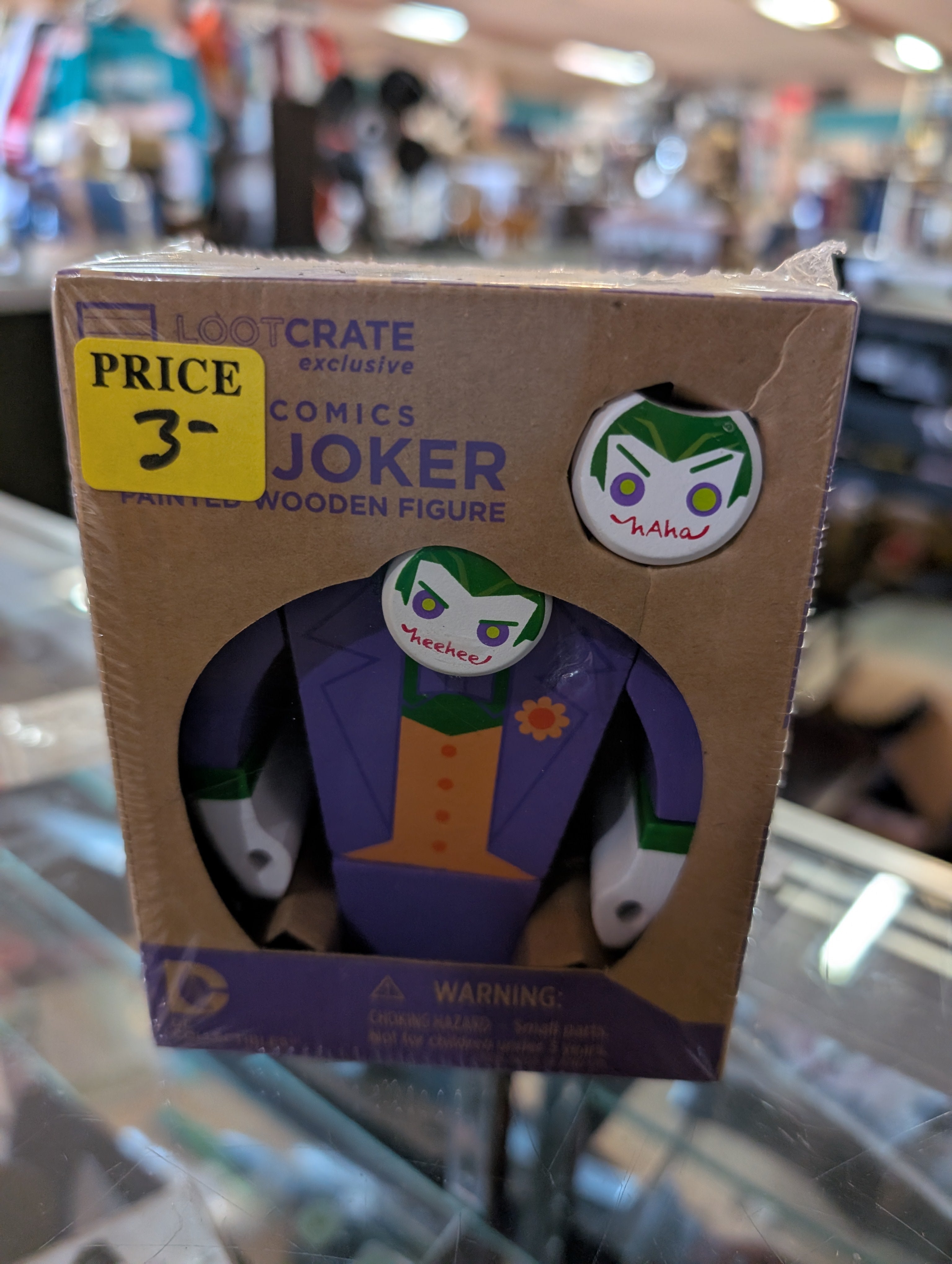 Loot Crate Exclusive DC Comics Joker Painted Wooden Figure NIB