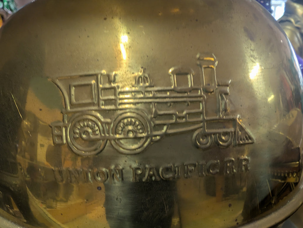 Vintage Union Pacific RR Solid Brass Spittoon Railroad Collectible