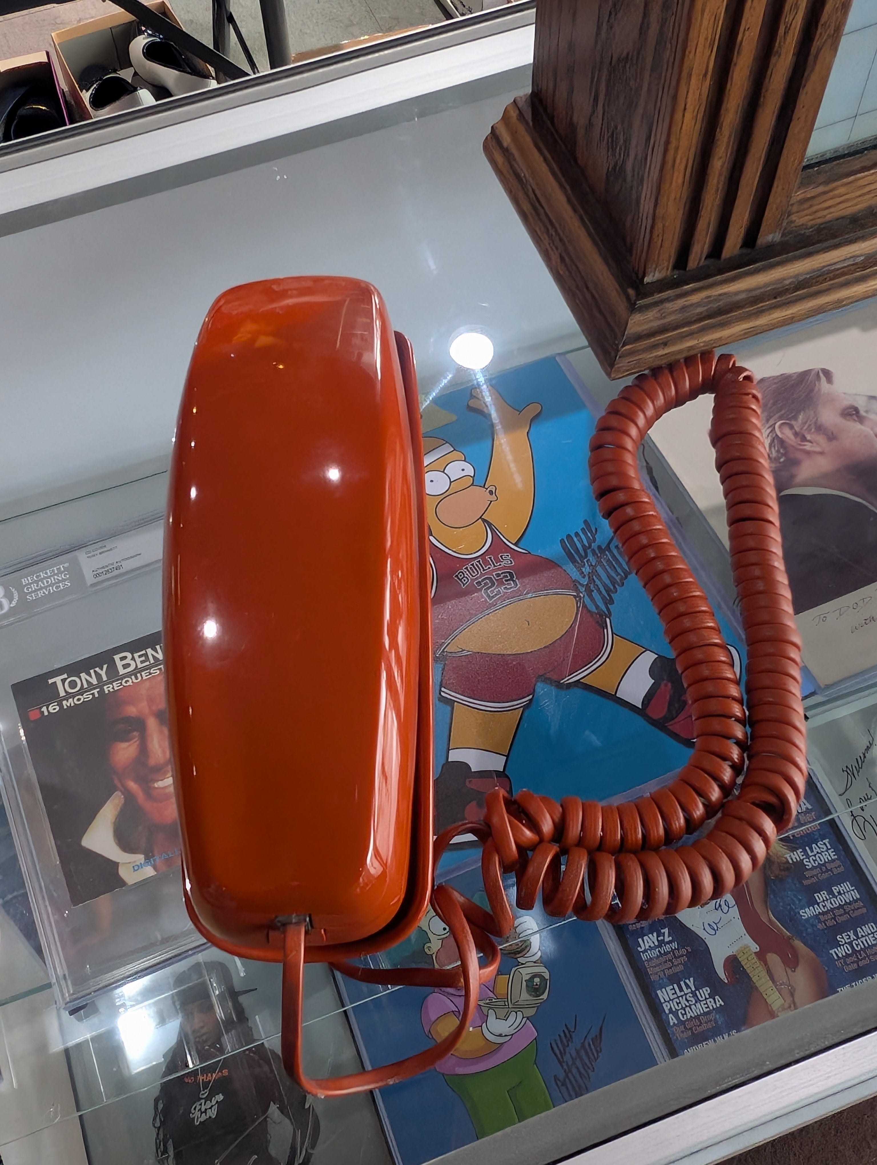 Vintage Western Electric Red Rotary Wall Telephone 911 Emergency Label