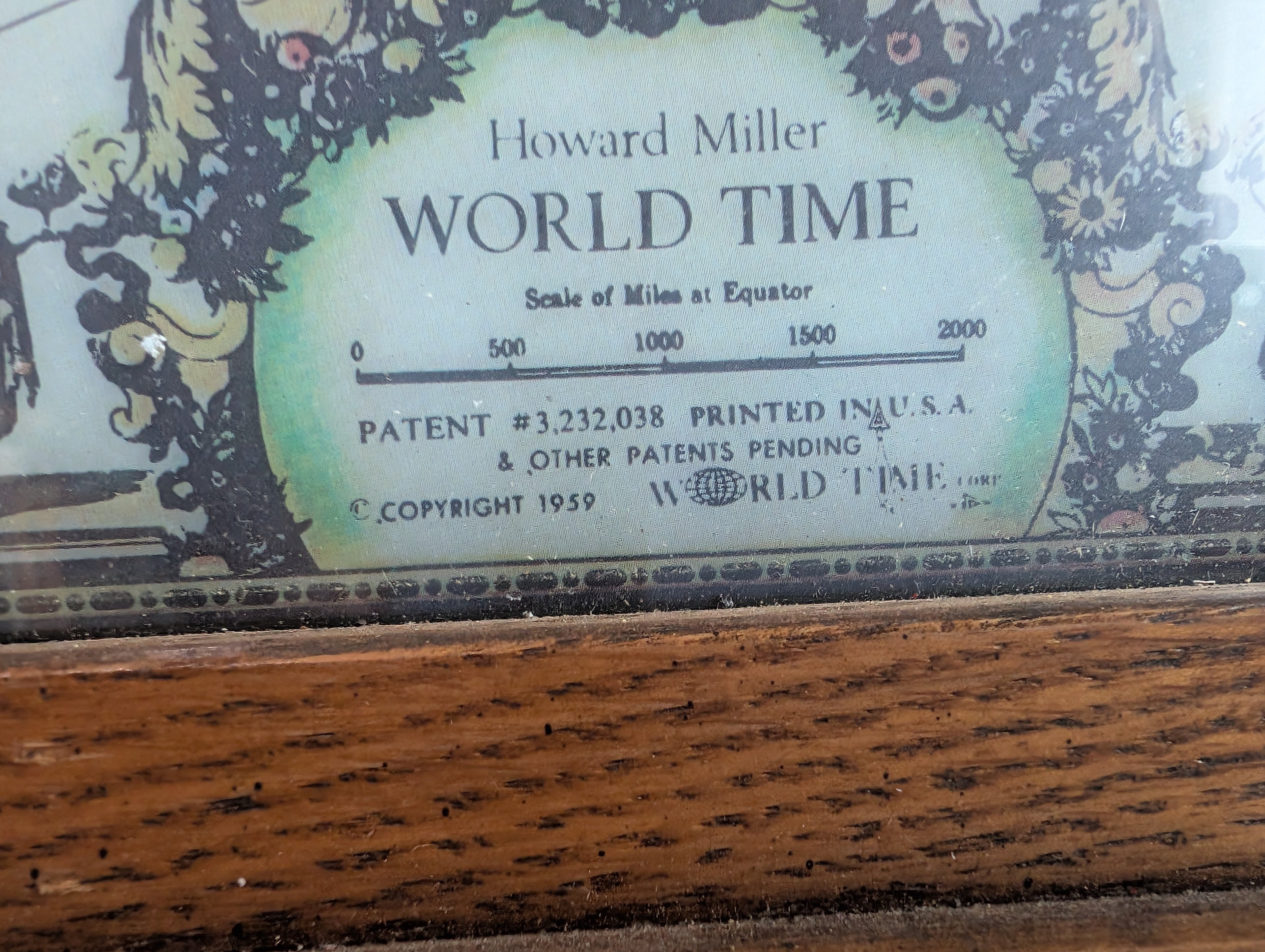 Vintage Howard Miller World Time Map Clock 1959 Wood Wall Display  - ELECTRICAL COMPONENTS REMOVED - DECOR ONLY