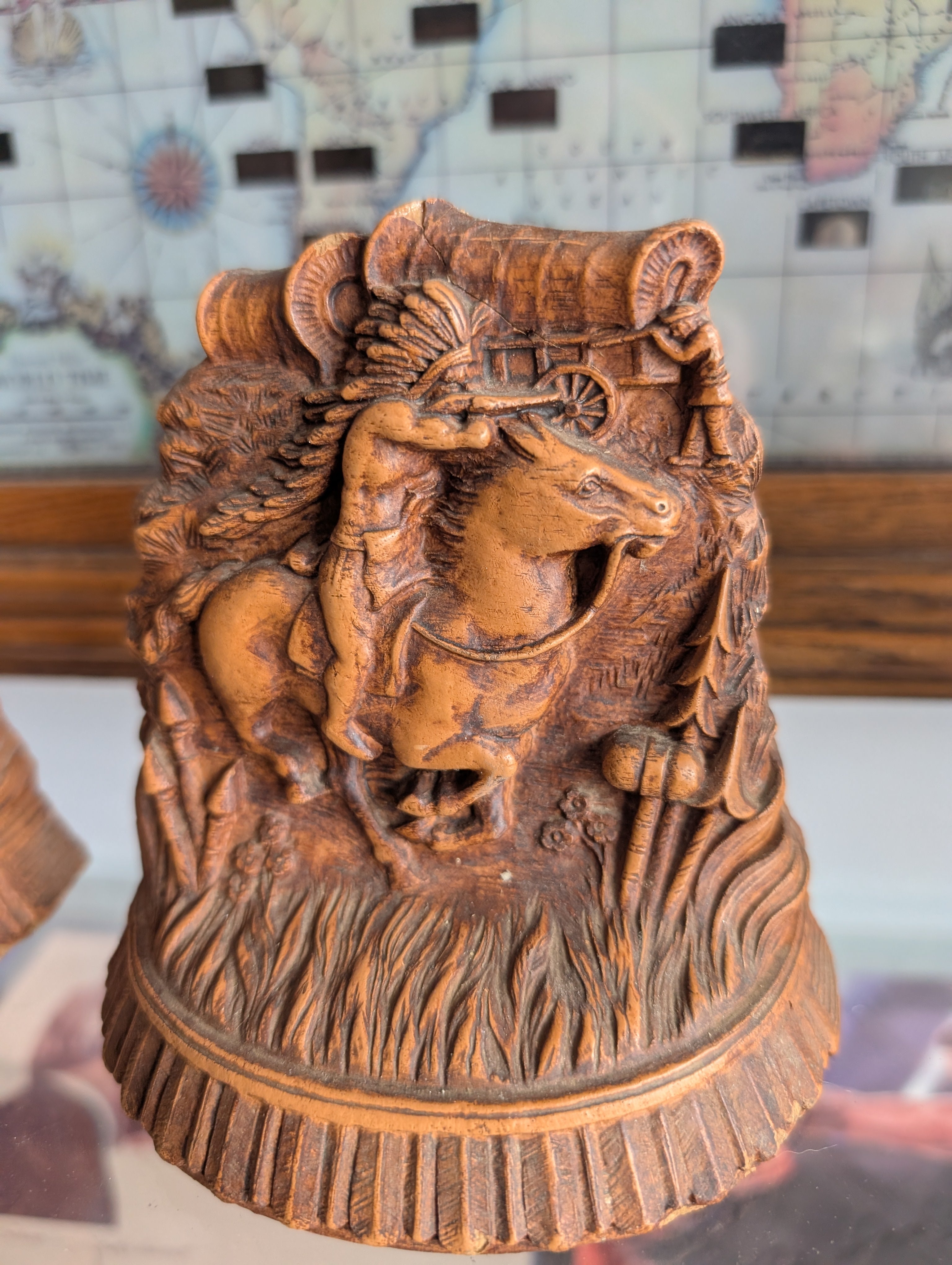 Vintage Western Horse & Rider Bookends Set Rustic Cowboy Decor
