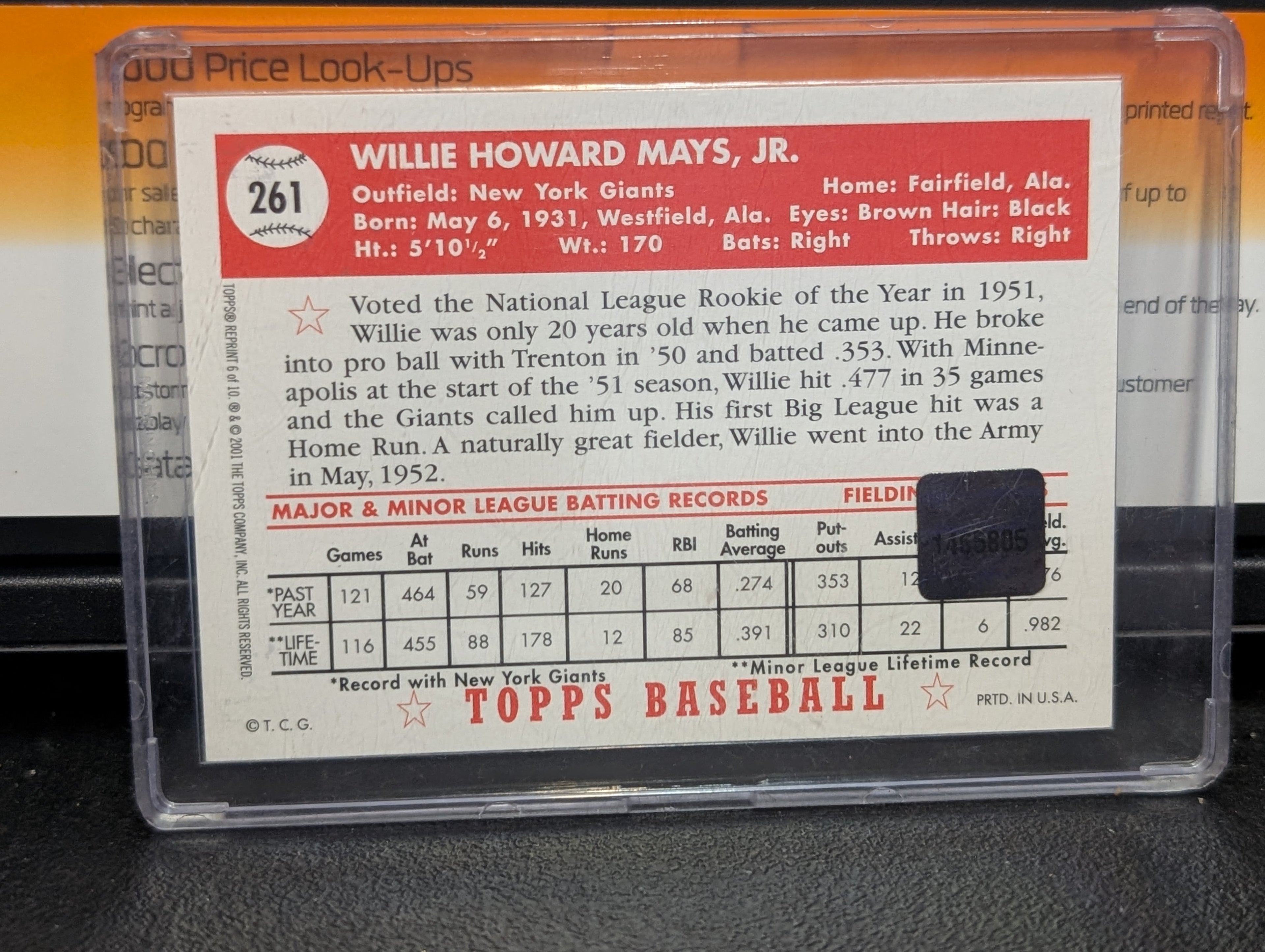 Topps 50 Years Willie Mays Game Worn Jacket Relic Card Giants