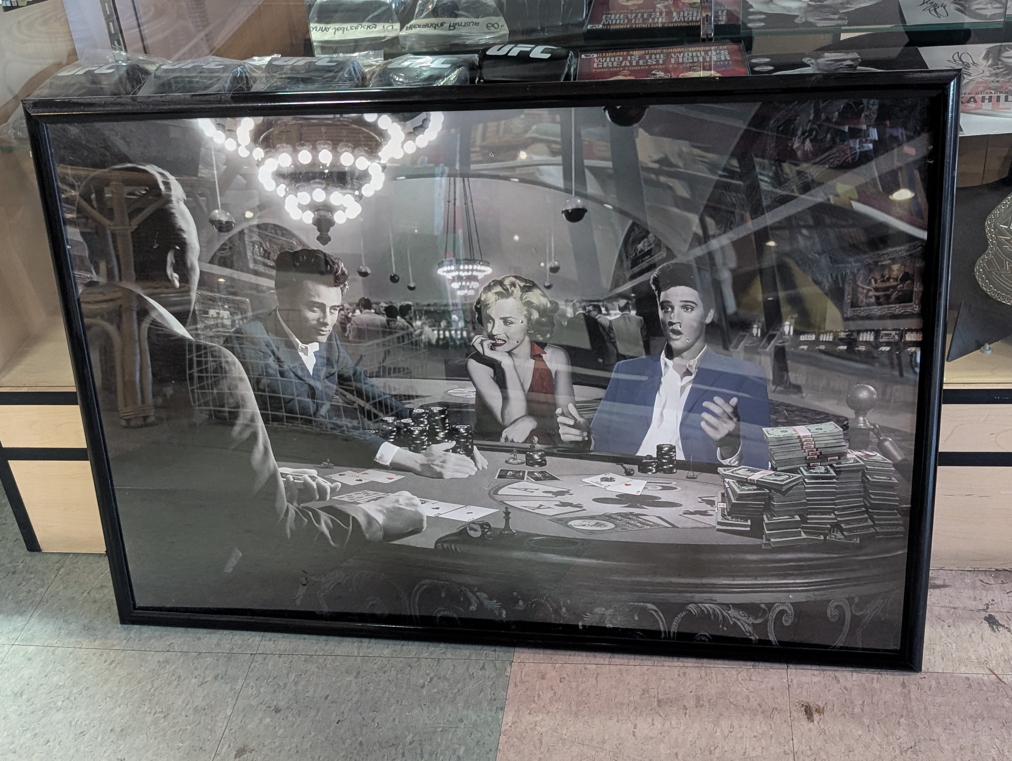 Vintage Royal Flush Chris Consani Framed Art Print Marilyn Monroe Elvis James Dean Poker Scene