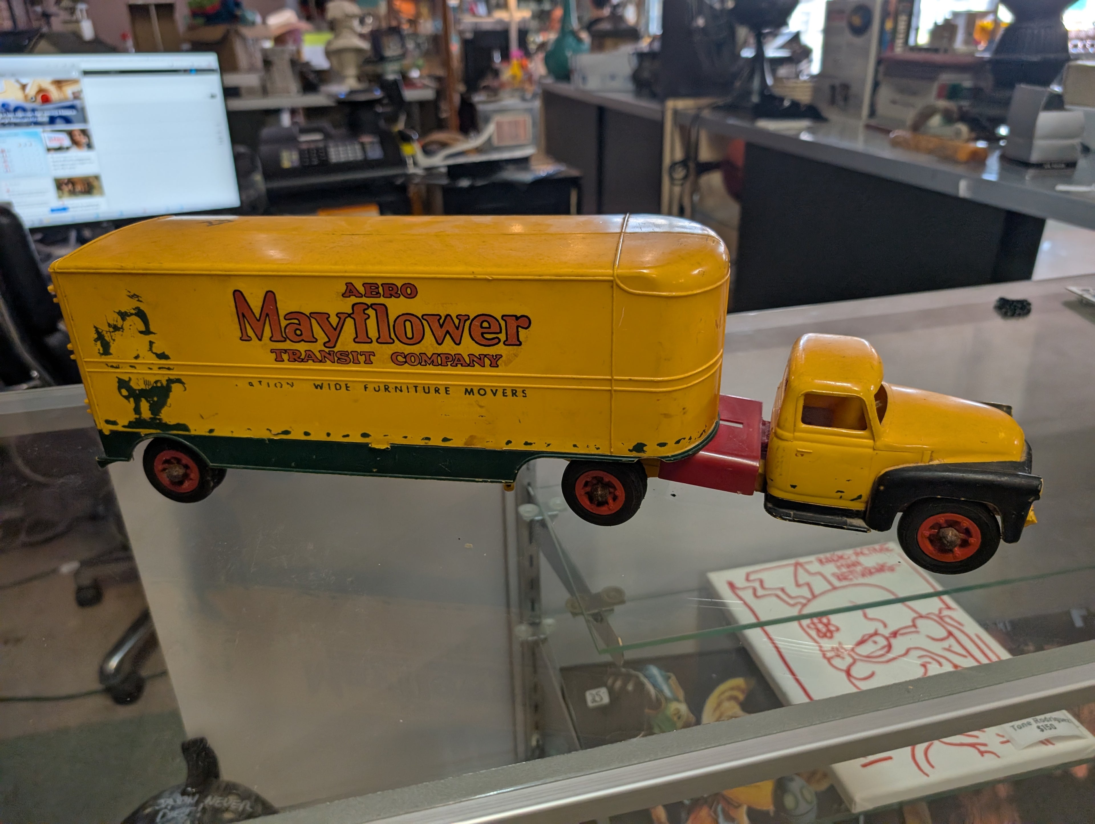 Rare 1950s Aero Mayflower Transit Moving Truck Toy Advertising Collectible