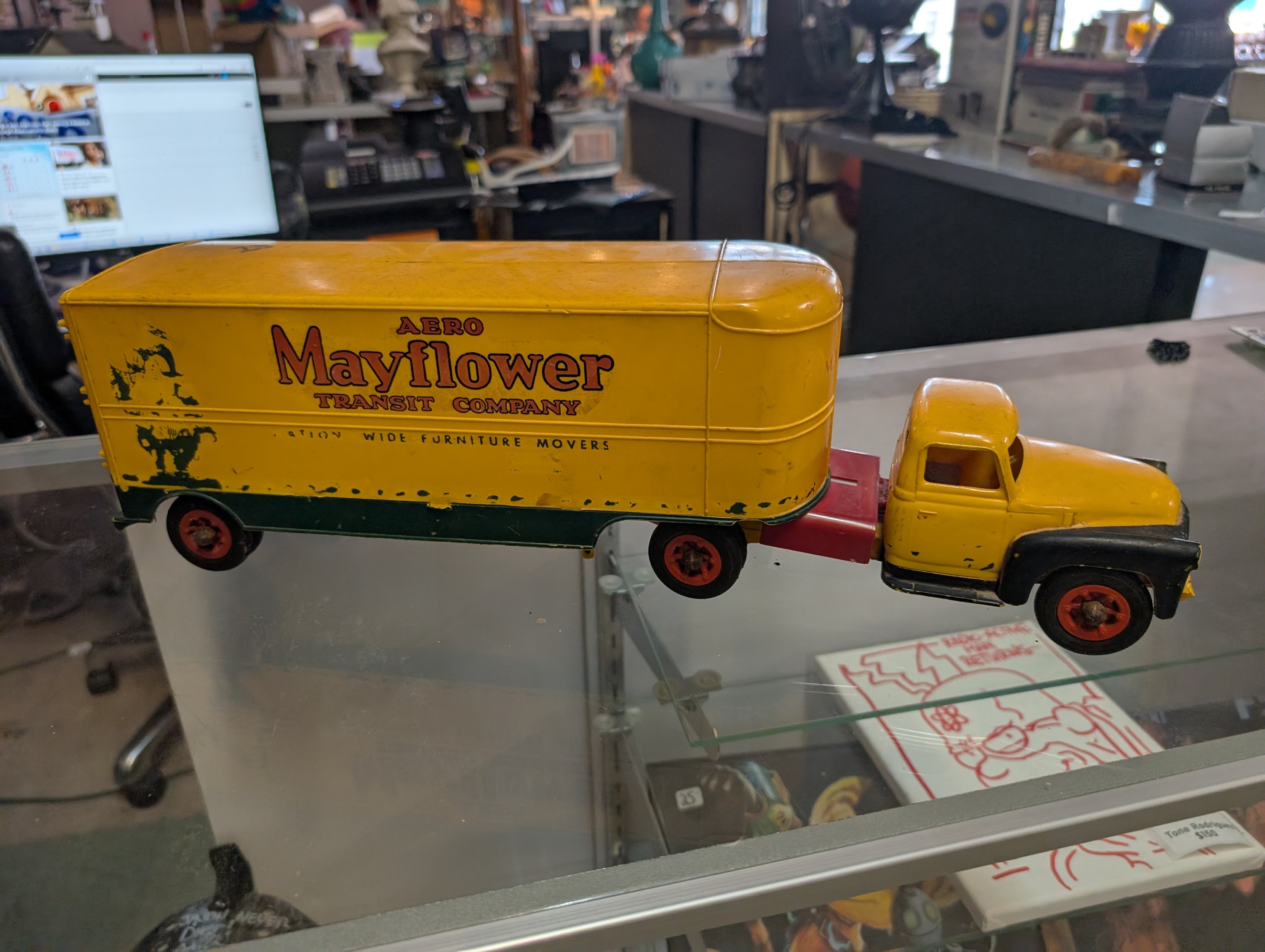 Rare 1950s Aero Mayflower Transit Moving Truck Toy Advertising Collectible