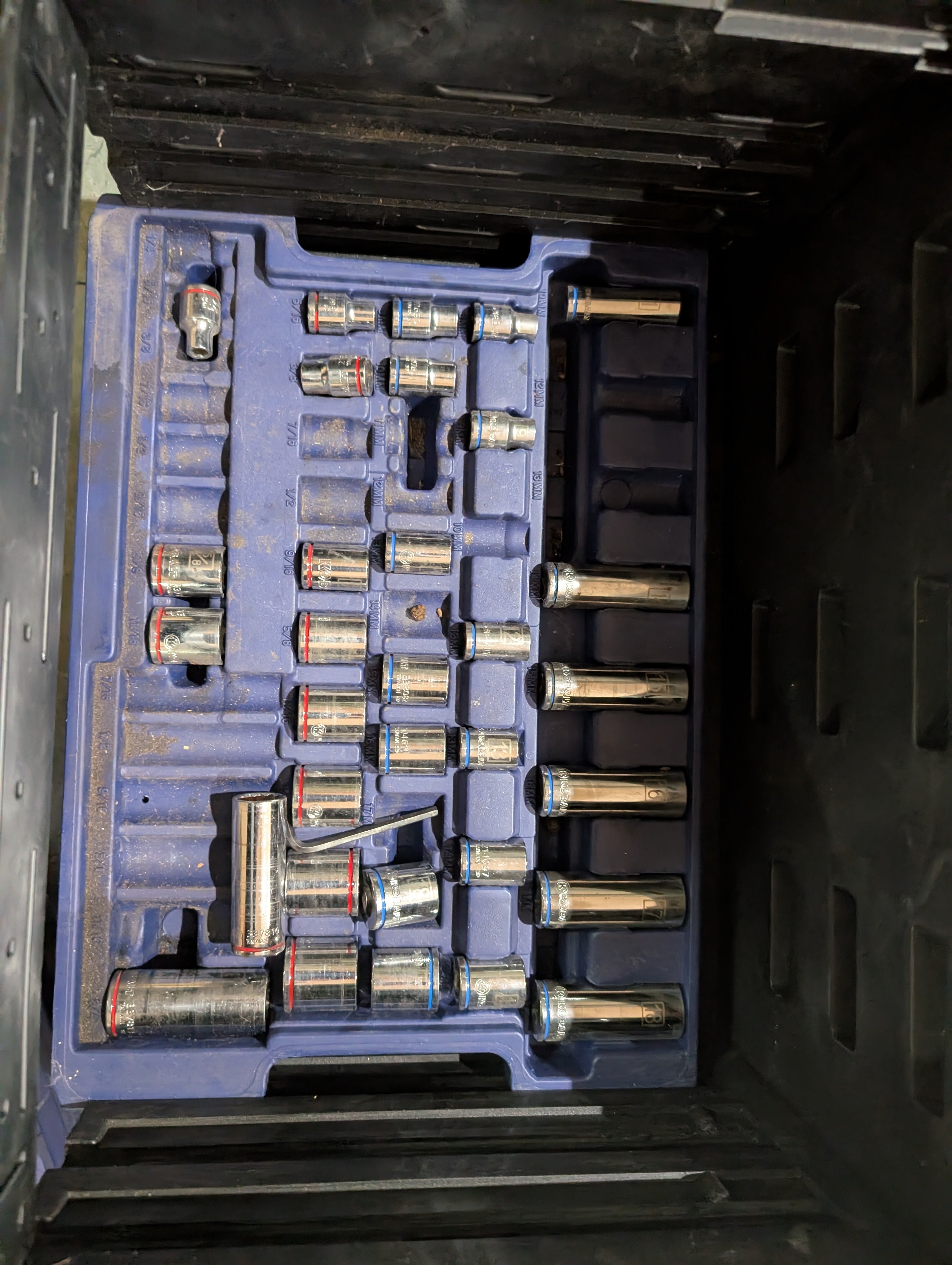 Misc Mechanic Socket Set SAE Metric Deep Well Chrome Pieces Case
