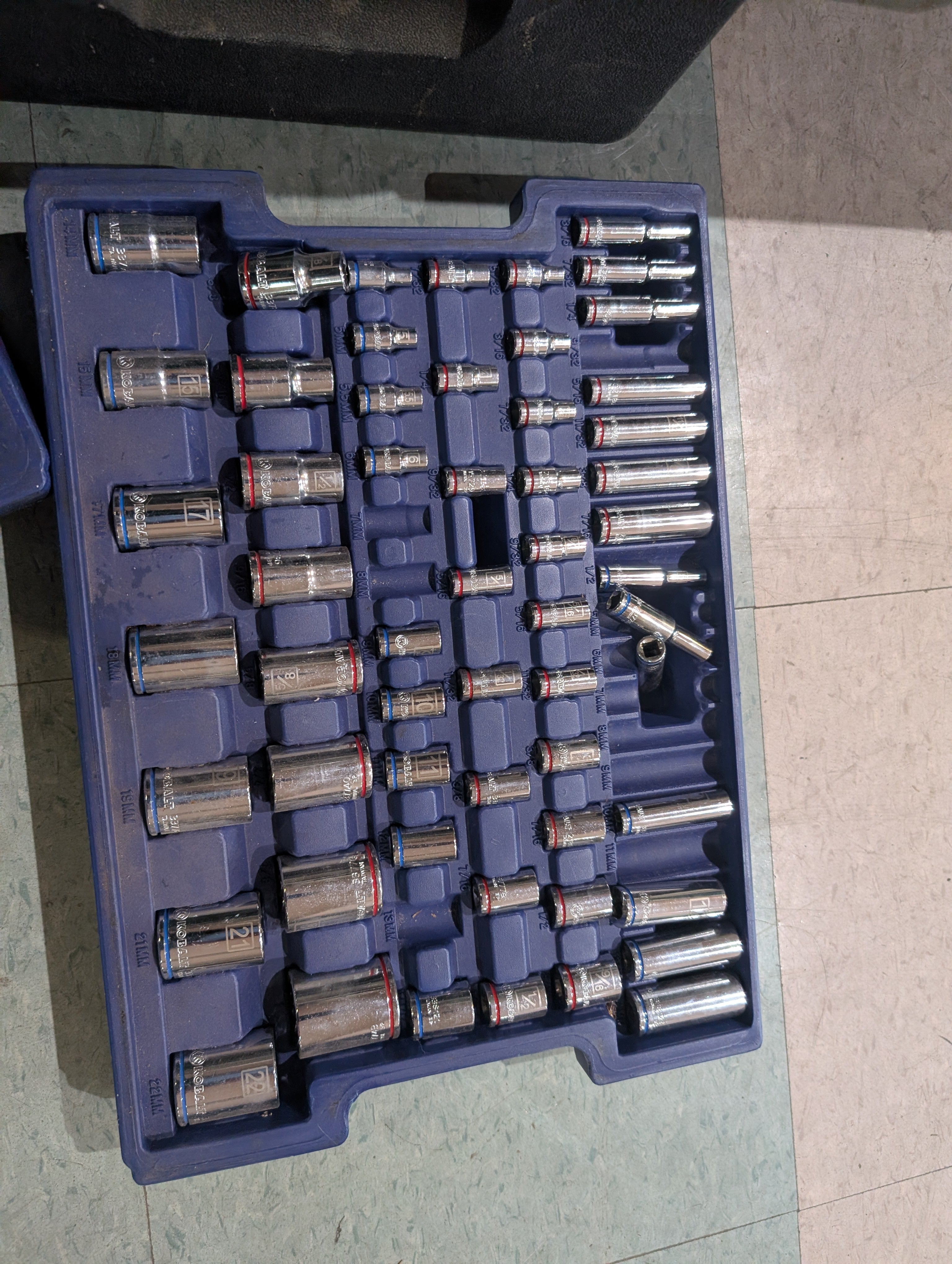 Misc Mechanic Socket Set SAE Metric Deep Well Chrome Pieces Case